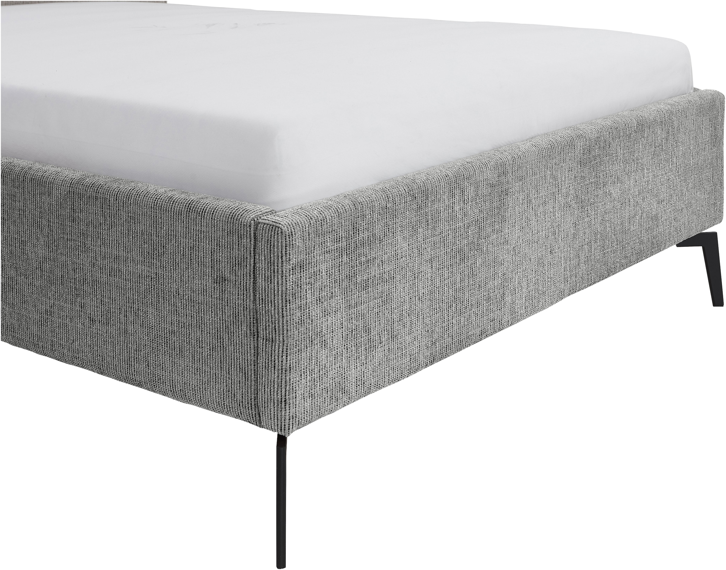 meise.möbel Lit rembourré »Riva II« mit schwarzen Metallfüssen, wahlweise mit Bettkasten