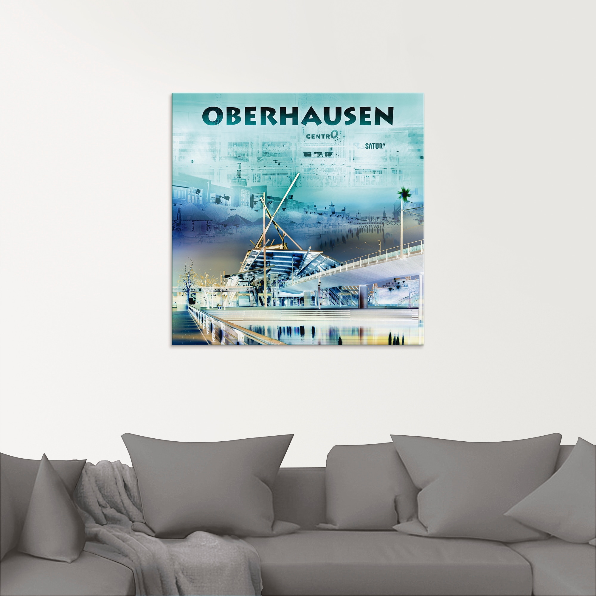 Artland Glasbild »Oberhausen Skyline Abstrakte Collage«, Deutschland, (1 St.), in verschiedenen Grössen