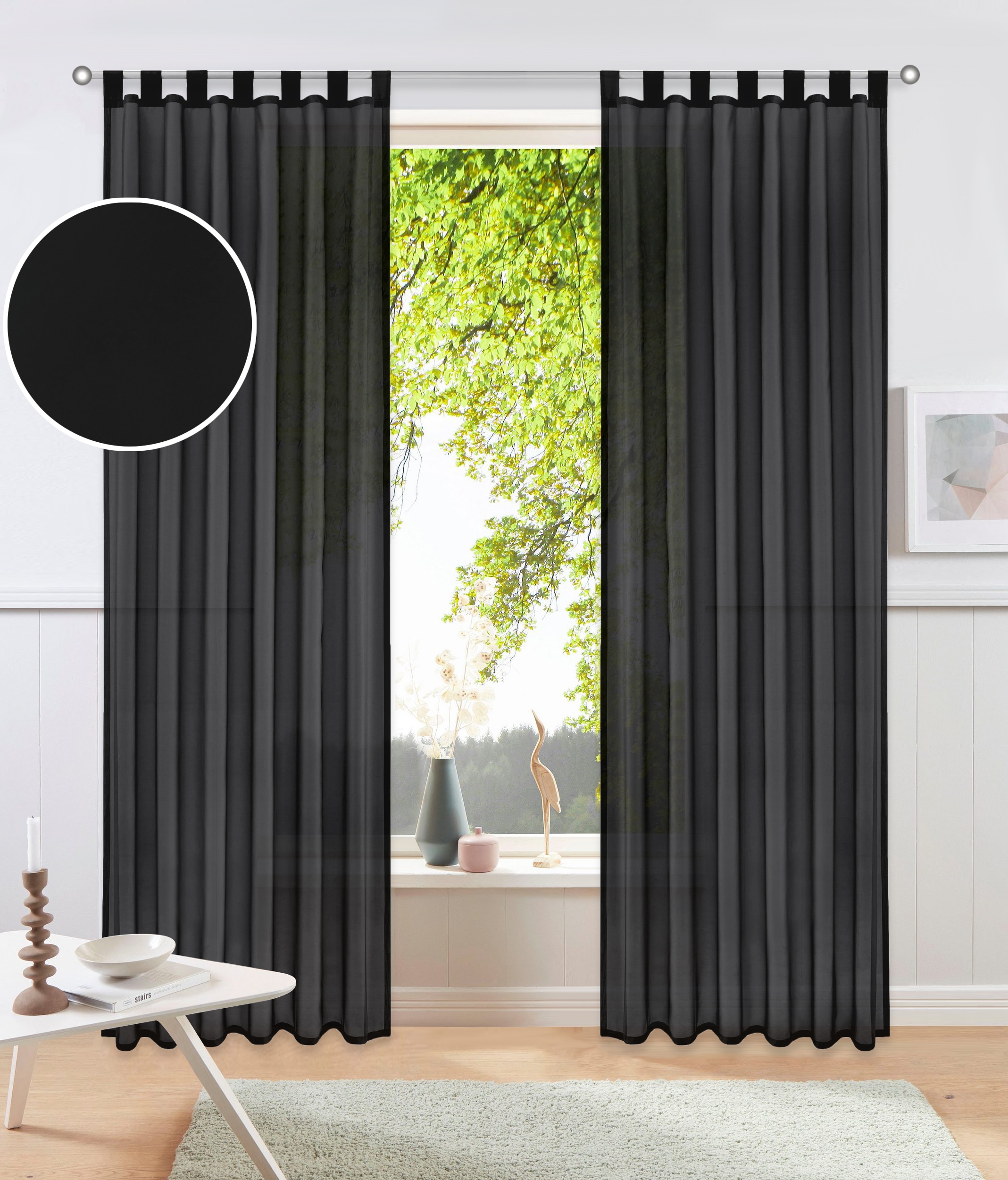 GOODproduct Gardine »XANA« Schlaufen 1 Stk. tlg. Bestseller, einfarbig, 1 Schal, pflegeleicht, preiswert!