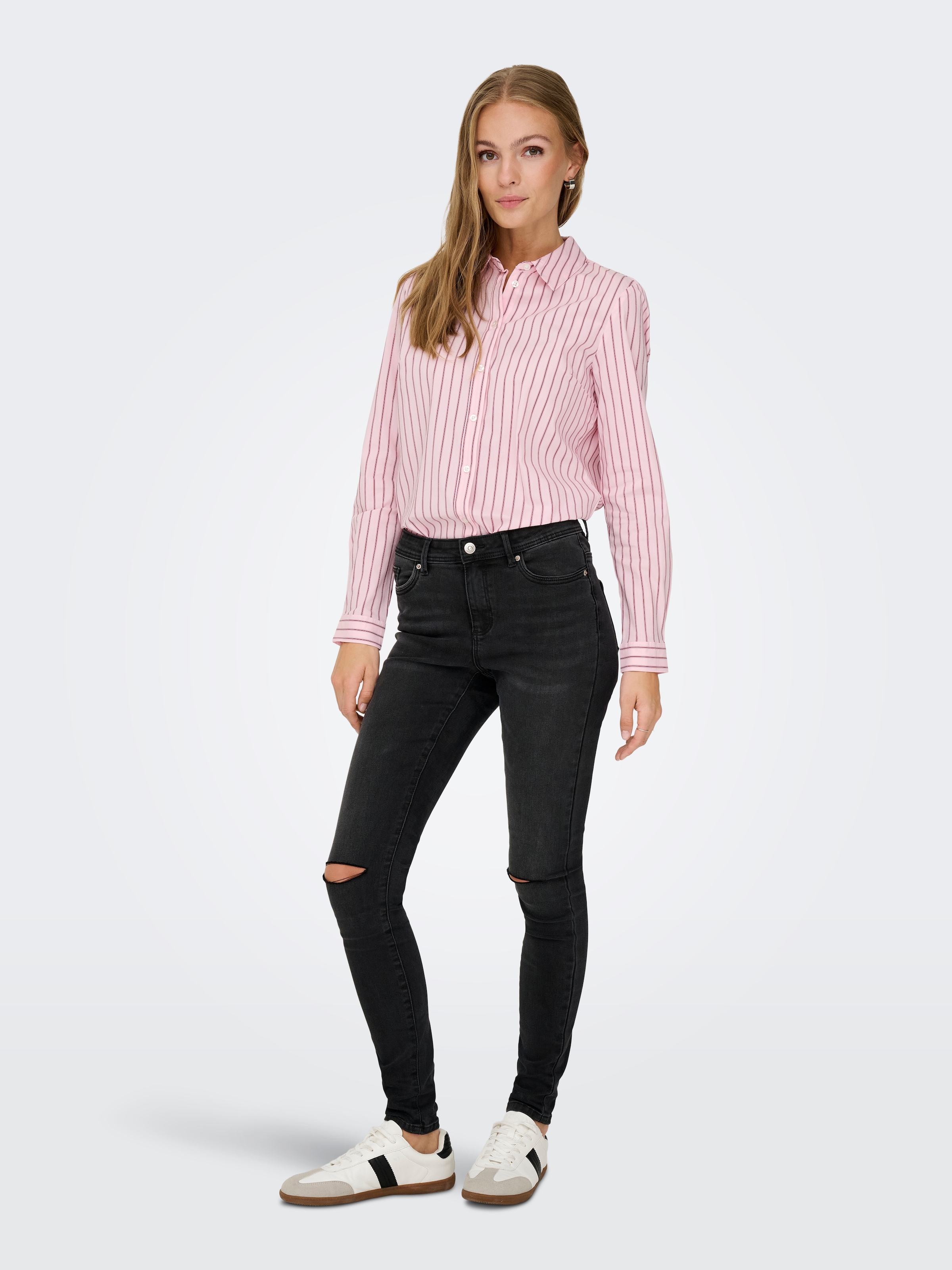 JDY Hemdbluse »JDYMIO L/S SHIRT WVN NOOS« unifarben oder gestreift