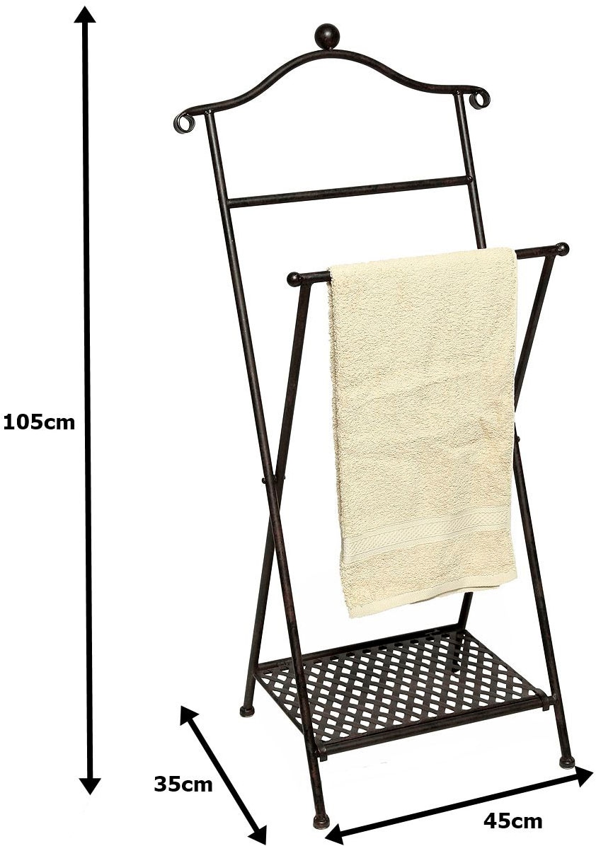 Ambiente Haus Porte-serviettes »Antik« antikbraun aus Metall mit Ablageboden