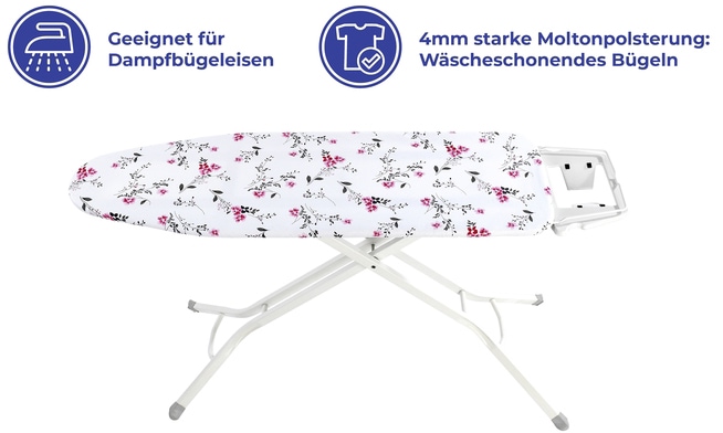 Maximex Bügelbrettbezug »Keramik M Floral«, bis 126 x 41 cm einsetzbar