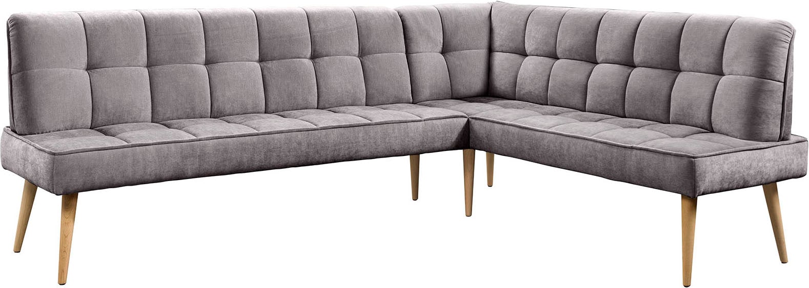 exxpo - sofa fashion Eckbank »Latte« moderne Sitz- und Rückensteppung, bequem und elegant, hoher Holzfuss