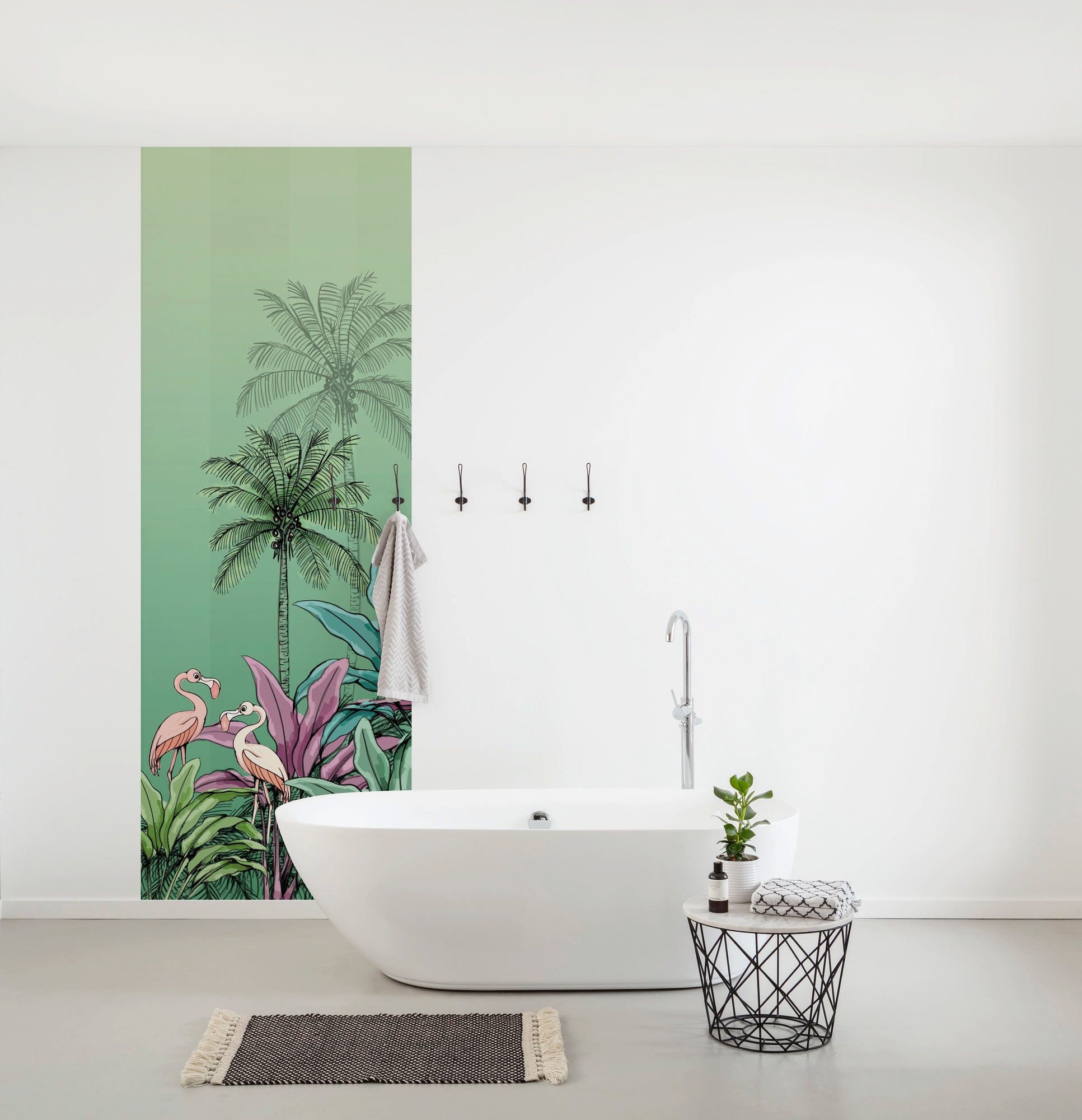 Komar Vliestapete »Digitaldruck Vlies - Jungle Flamingo - Grösse 100 x 280 cm«, bedruckt, Wohnzimmer, Schlafzimmer