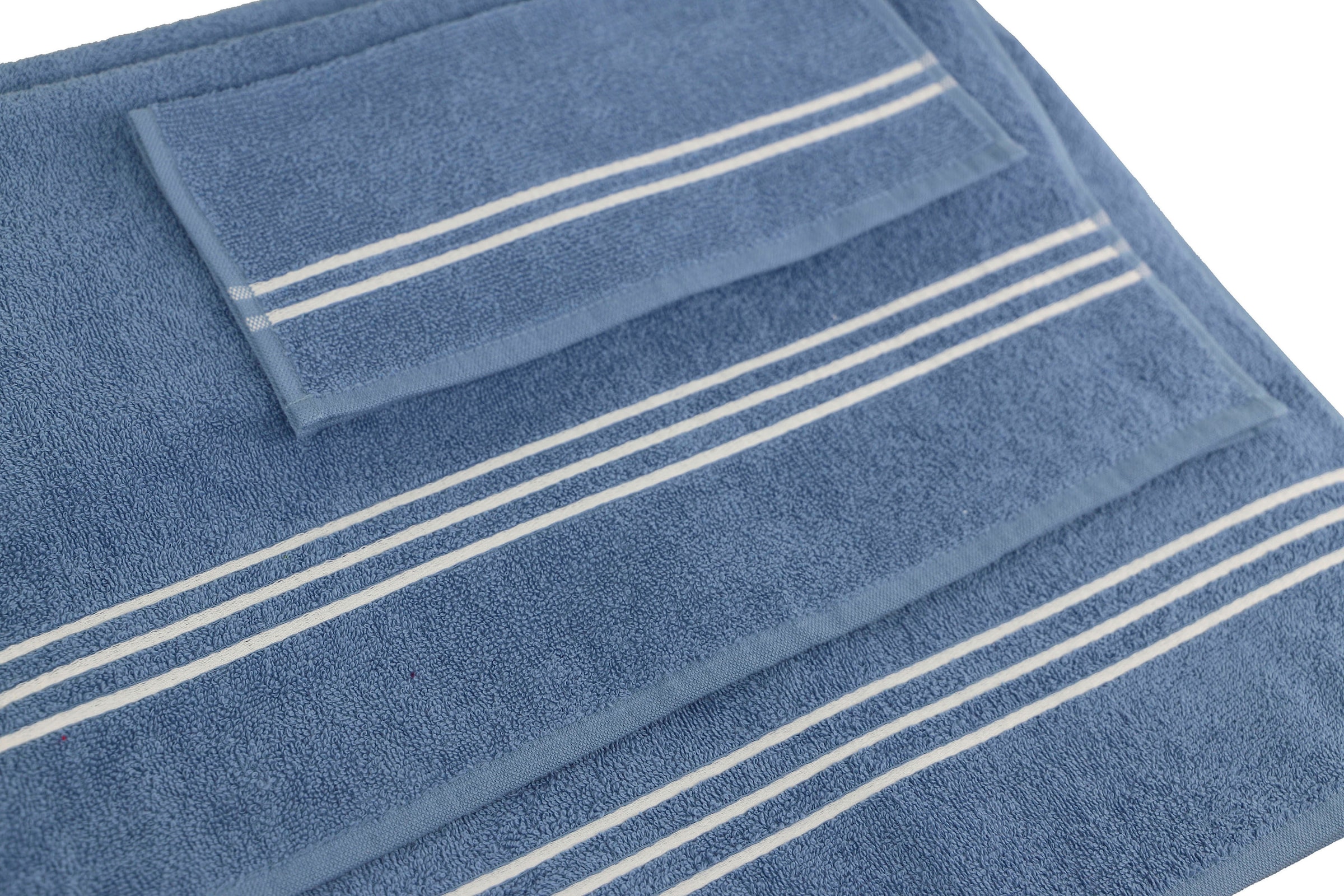 KangaROOS Handtuch Set »Dalia«, (Set, 6 St., 2 Badetücher 70x140 cm-2 Handtücher 50x100 cm-2 Waschlappen 30x30 cm), mit Streifenbordüre, einfarbiges Handtuch-Set aus 100% Baumwolle