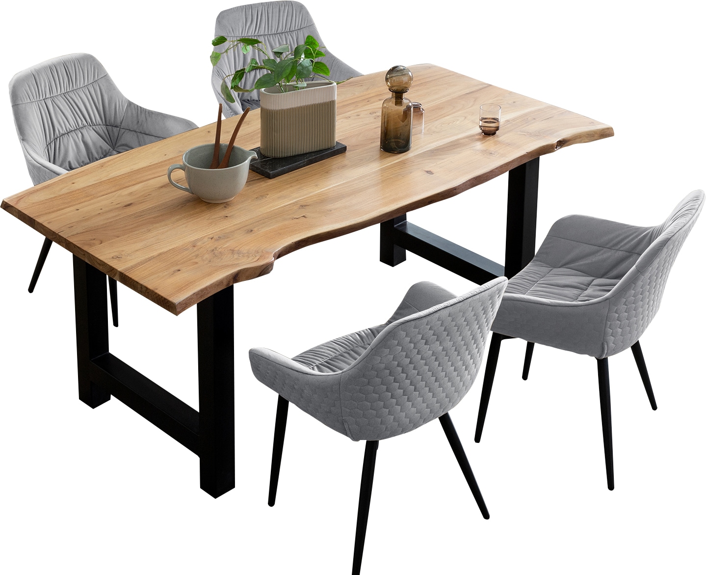 SalesFever Ensemble de salle à manger »Esszimmerausstattung aus Holz und Metall«