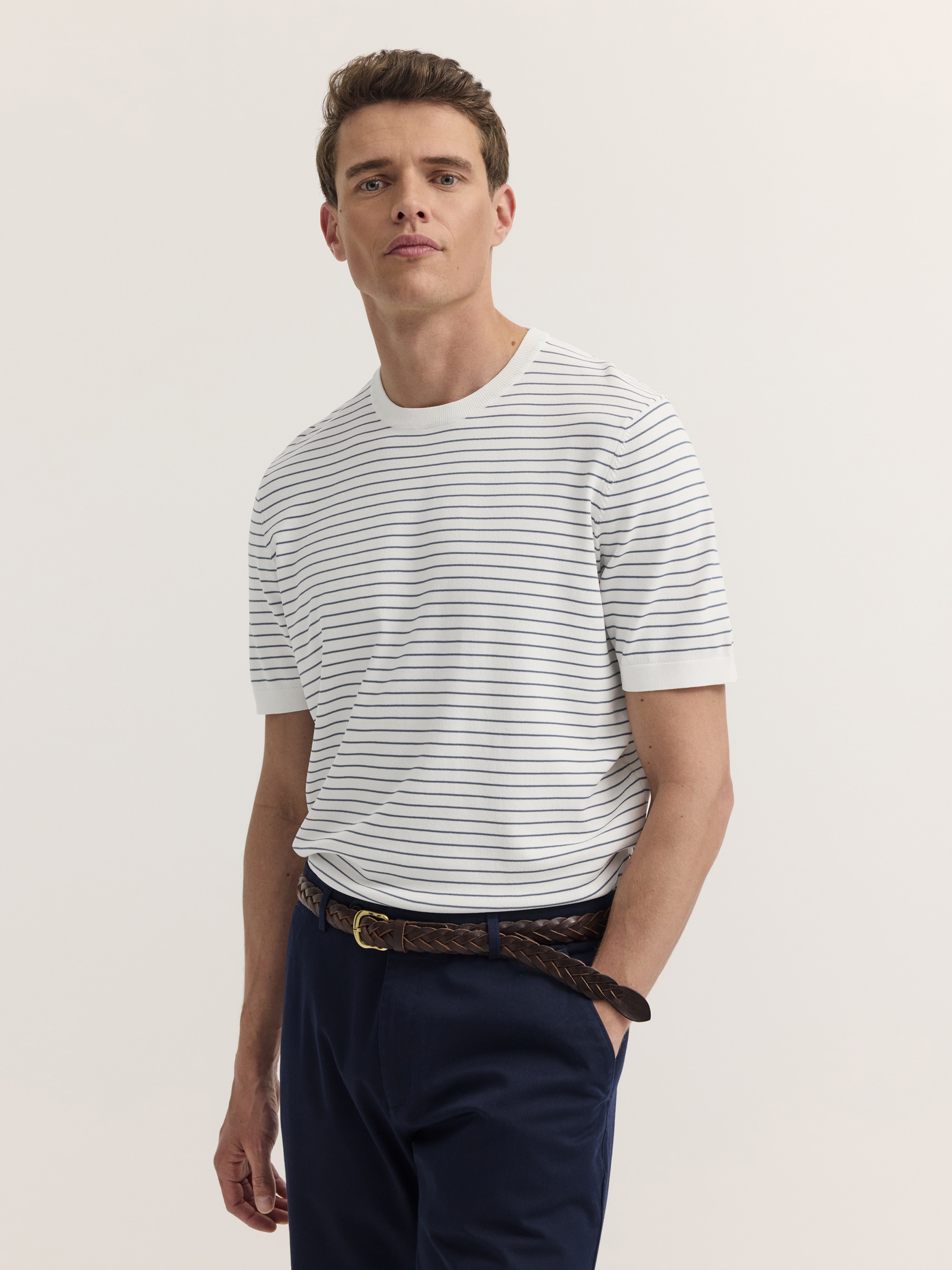 Image of bugatti T-Shirt "Regular Fit" Regular Fit Gestreift Rundhals