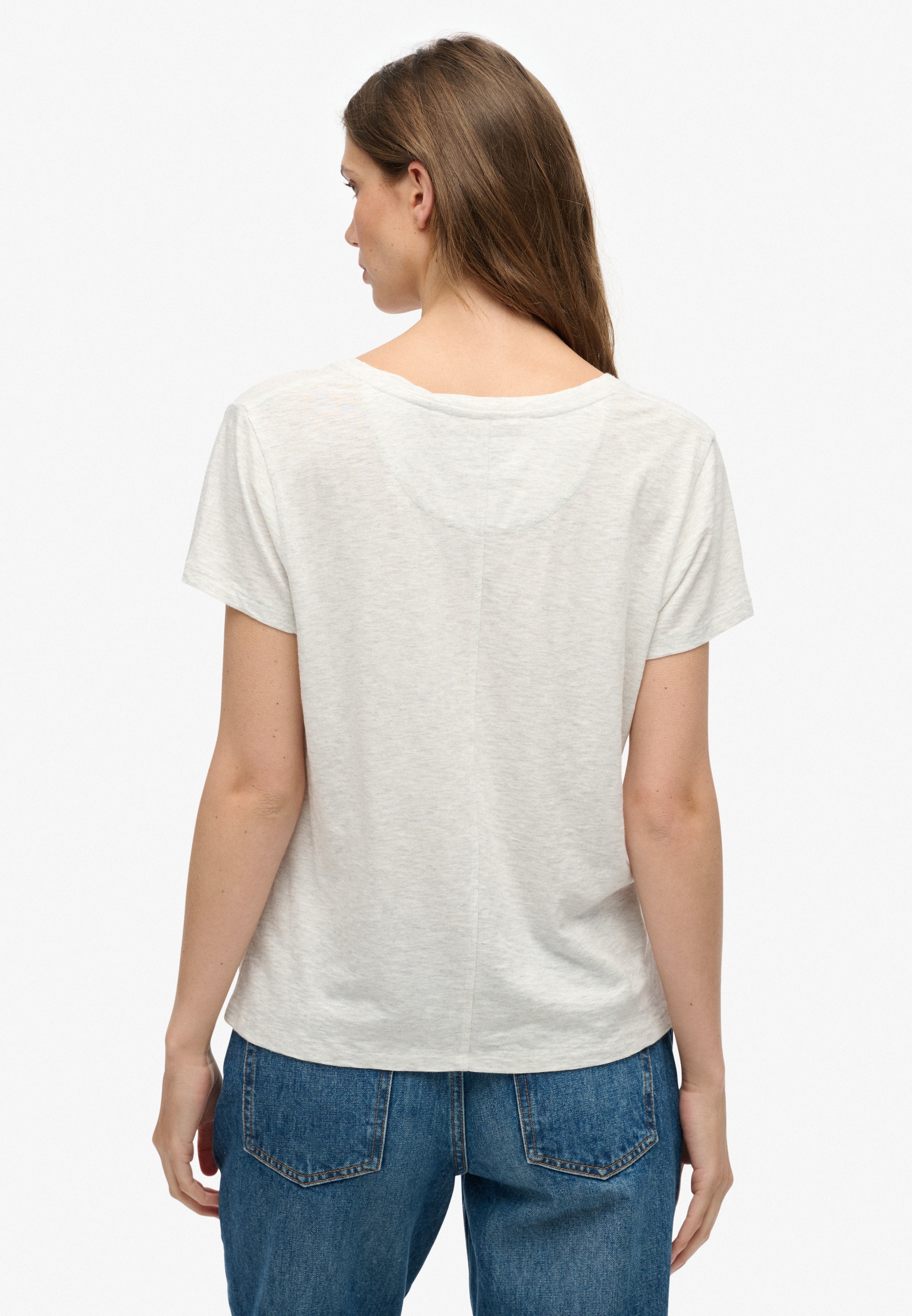 Superdry T-shirt »STUDIOS SLUB EMB VEE TEE« Baumwollmischung, relaxed fit