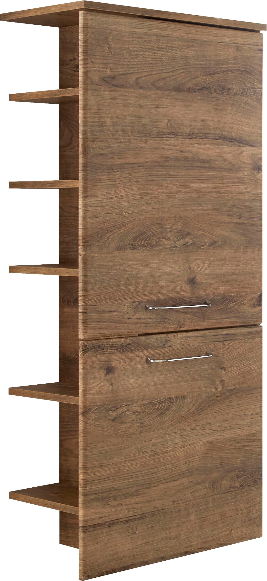 Image of Saphir Midischrank "Quickset Badschrank 50 cm breit, 2 Türen, seitliche Ablagen" Badezimmer-Midischrank inkl. Türdämpfer, Griffe in Chrom glänzend