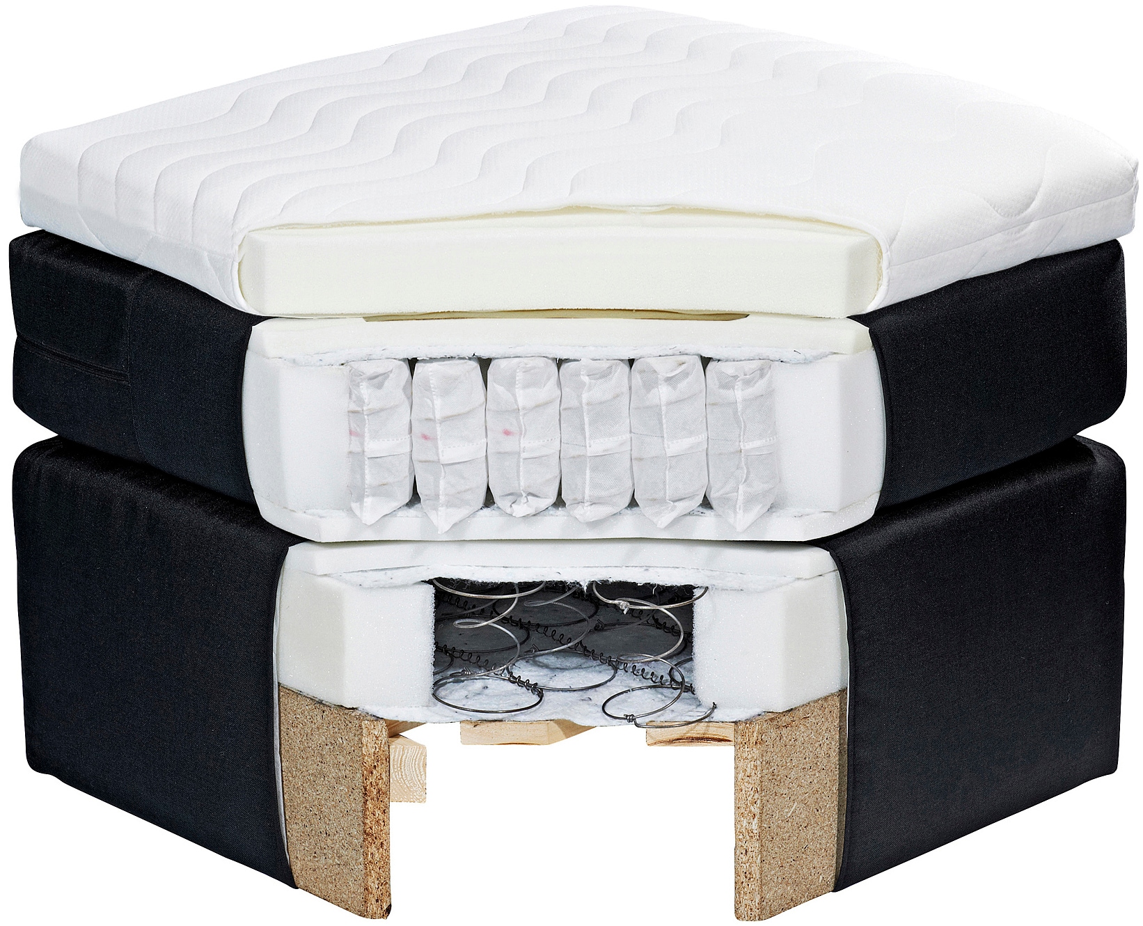 ED EXCITING DESIGN Boxspringbett »Gallina« mit Bettkasten, inkl. Topper