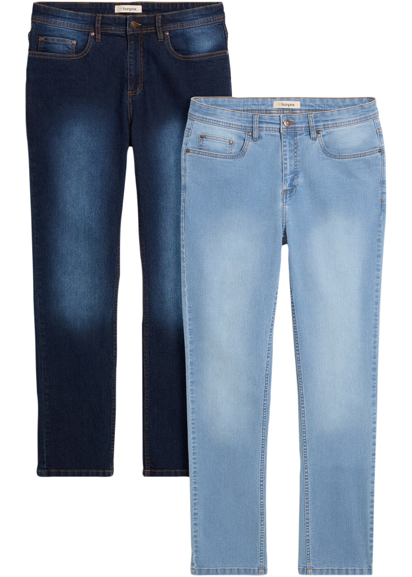 Image of bonprix Regular-fit-Jeans Packung, 2 Regular Fit, gerader Schnitt, im 2er-Pack