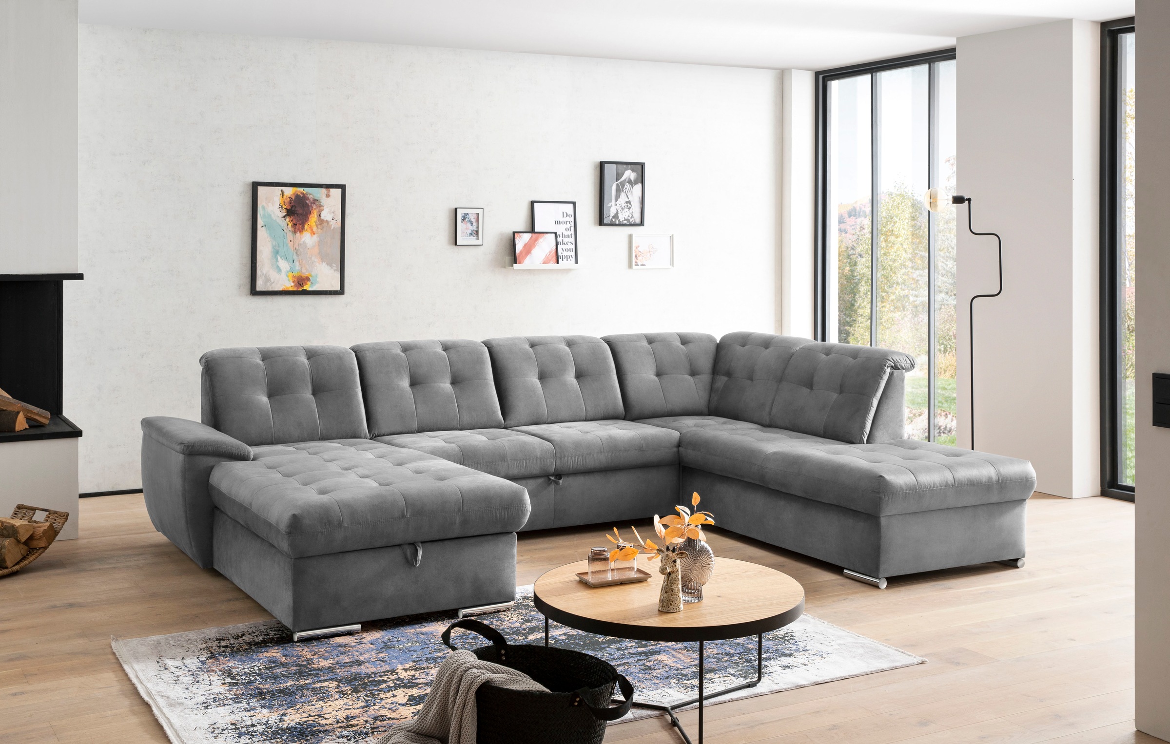 Image of exxpo - sofa fashion Wohnlandschaft "Durango, aufwendige Sitz- und Rückenverarbeitung, bequem, U-Form" inkl. Kopfteilverstellung, wahlweise mit Bettfunktion und Bettkasten