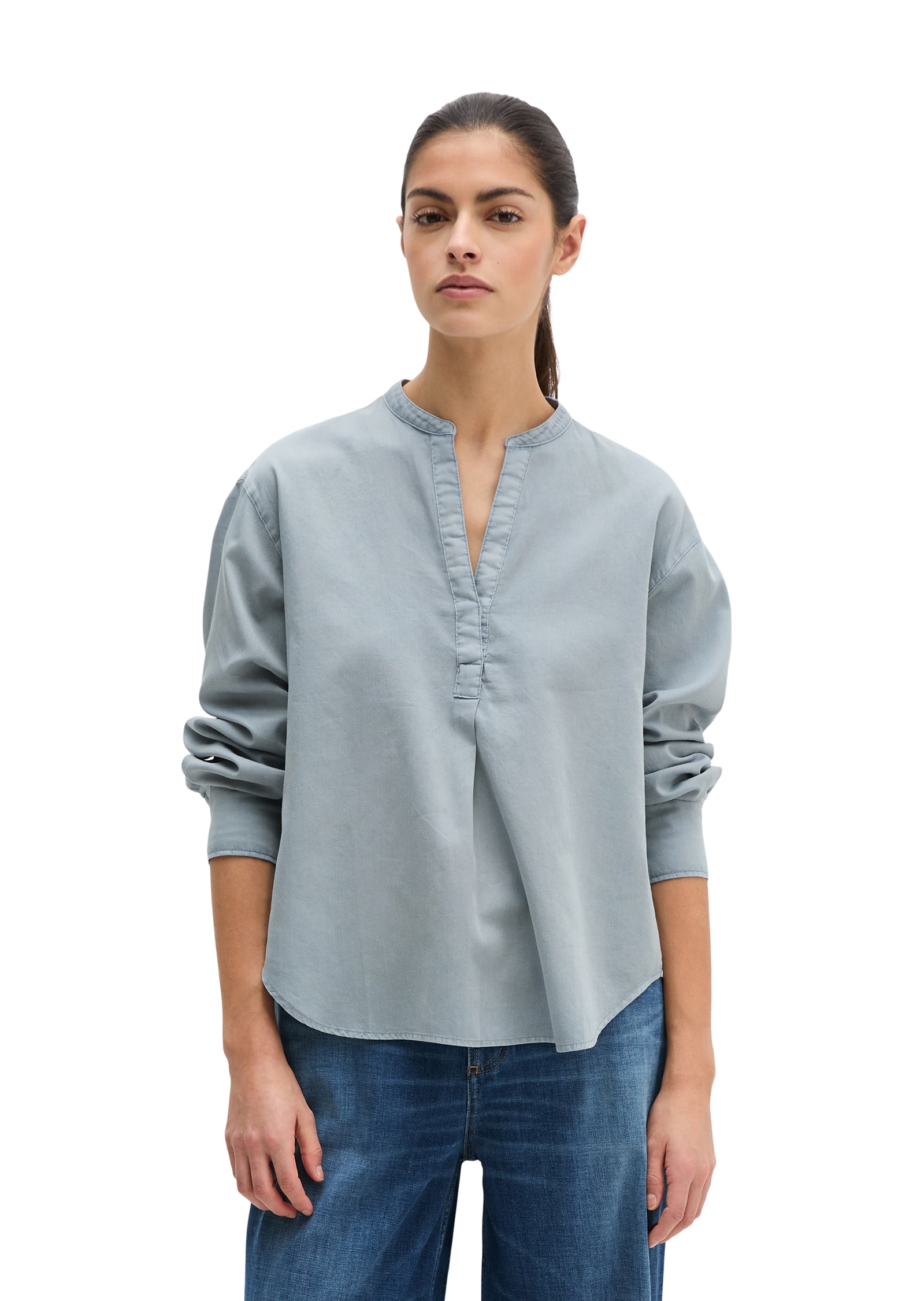 Image of Marc OPolo Langarmbluse loose aus Baumwoll-Satin