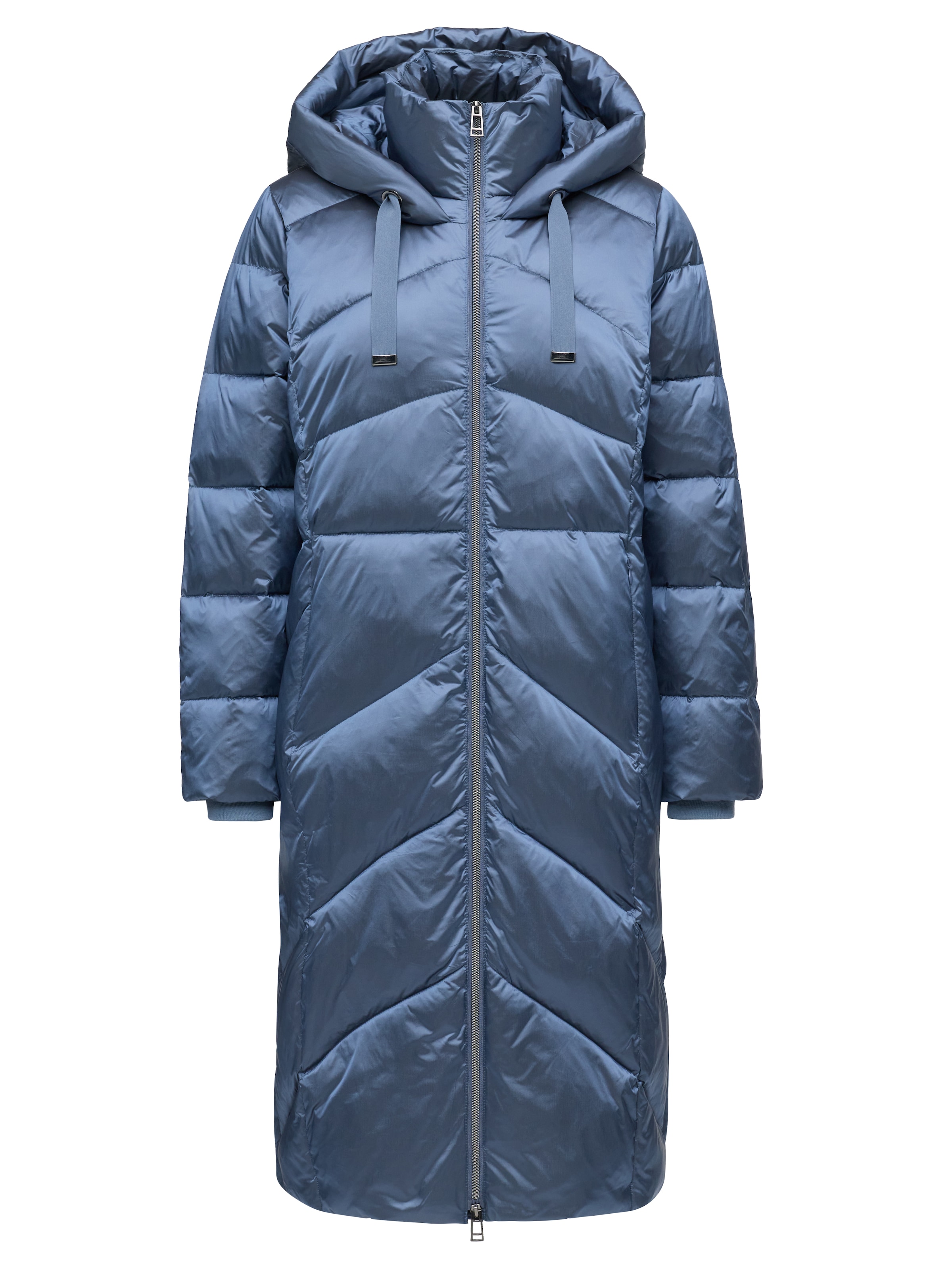 MANISA Manteau d'hiver mit Stehkragen und fester Kapuze und dekorativen Strickbändern