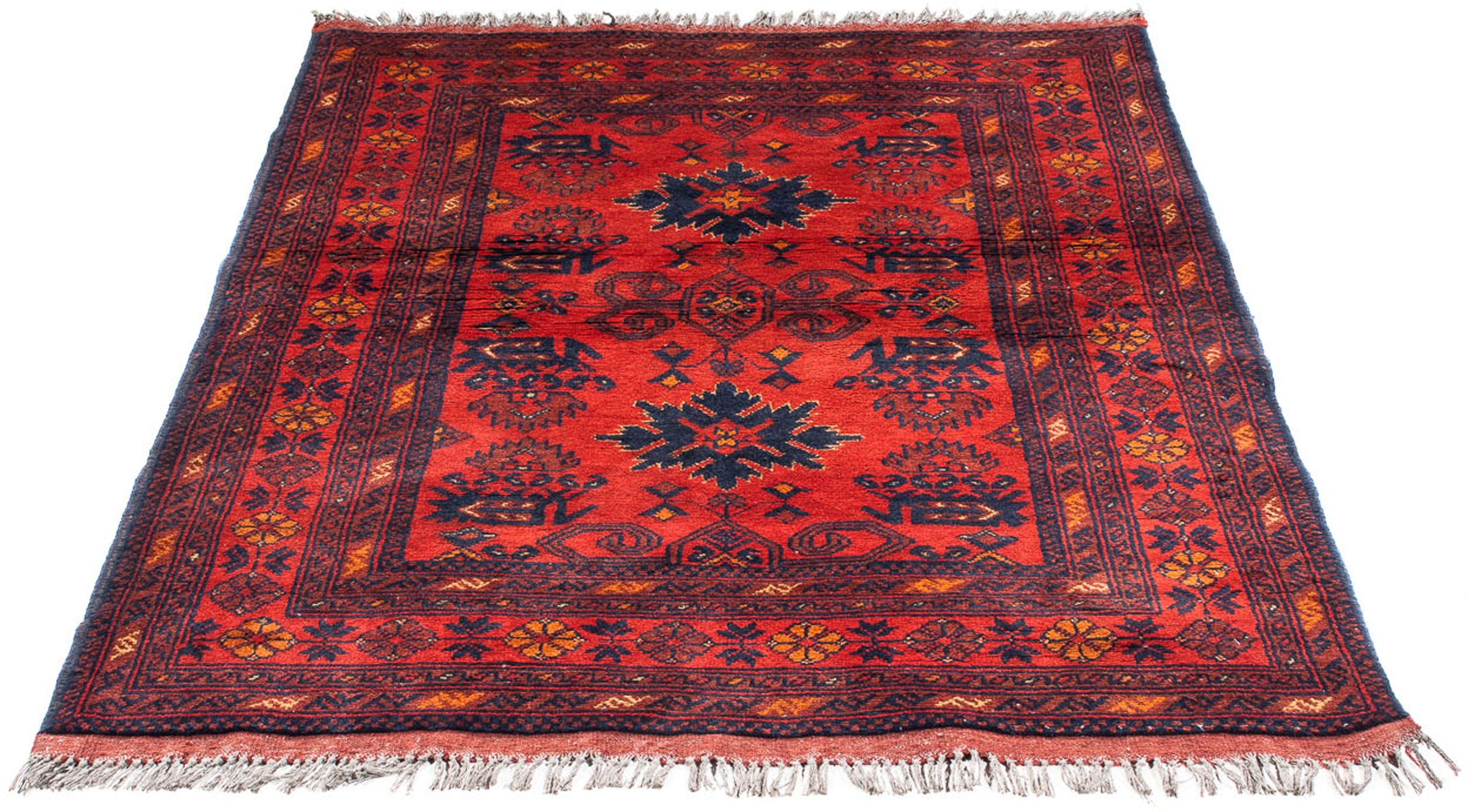 Image of morgenland Orientteppich »Afghan - Kunduz - 143 x 101 cm - dunkelrot«, rechteckig, 7 mm Höhe, Wohnzimmer, Handgeknüpft, Einzelstück mit Zertifikat bei Ackermann Versand Schweiz