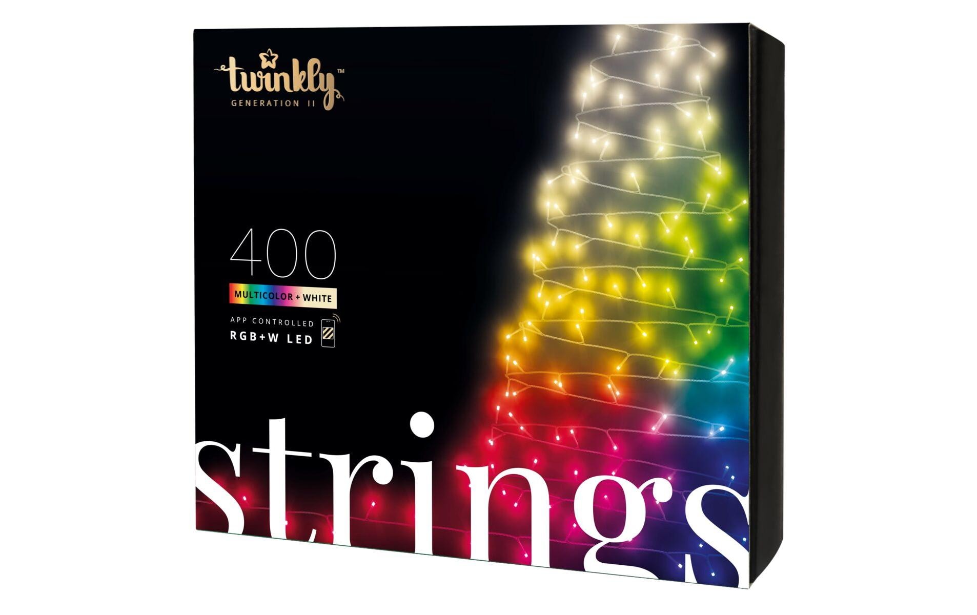 LED-Lichterkette »Twinkly String, 400LEDs, RGBW, 8cm lamp«, 400 St.-flammig