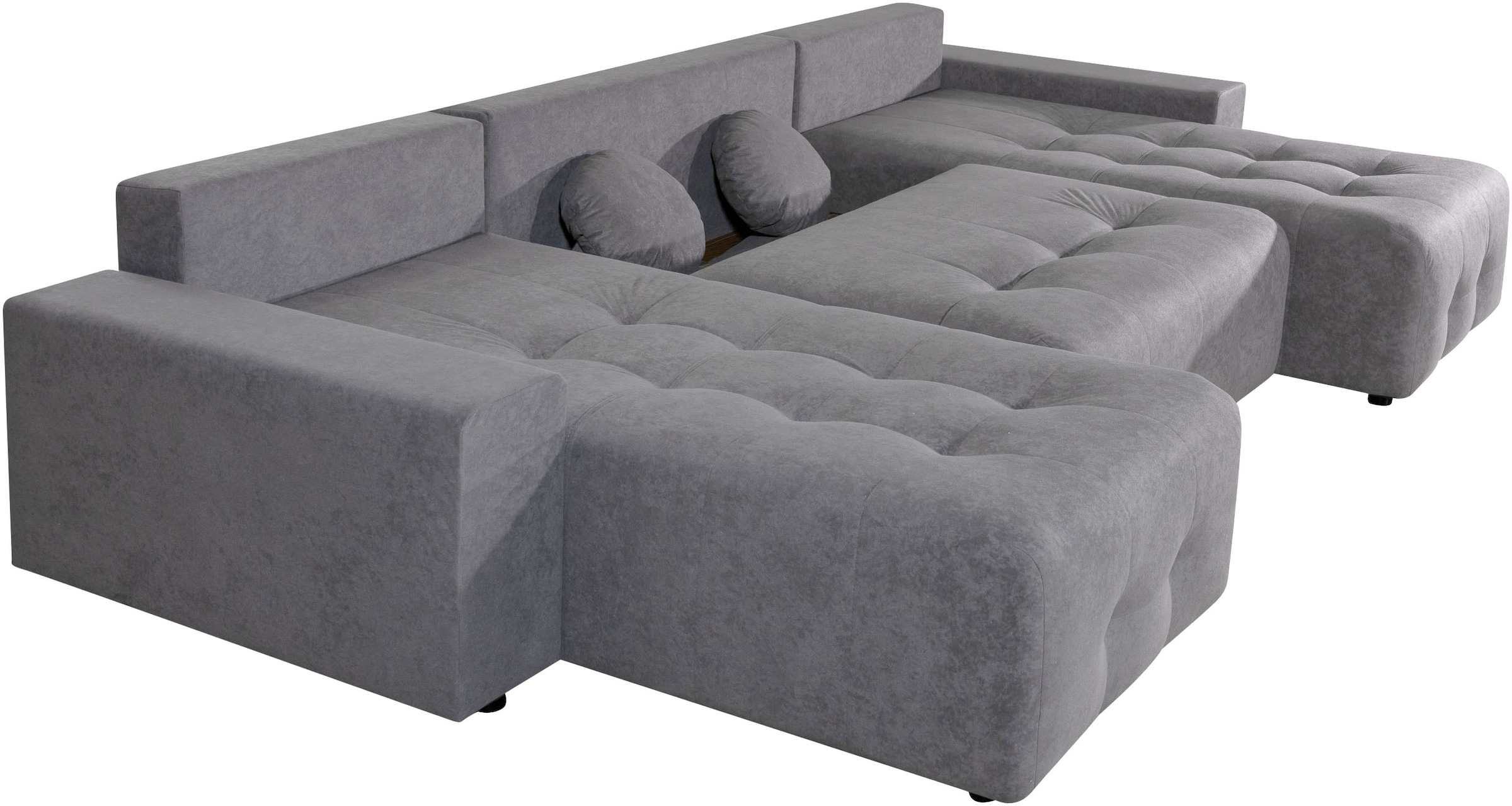 GOODproduct Paysage de salon »Jessy U-Form, B: 313 cm, in Cord & weiteren Bezügen« Fonction couchage, coffre de lit, rembourrage ressorts ensachés