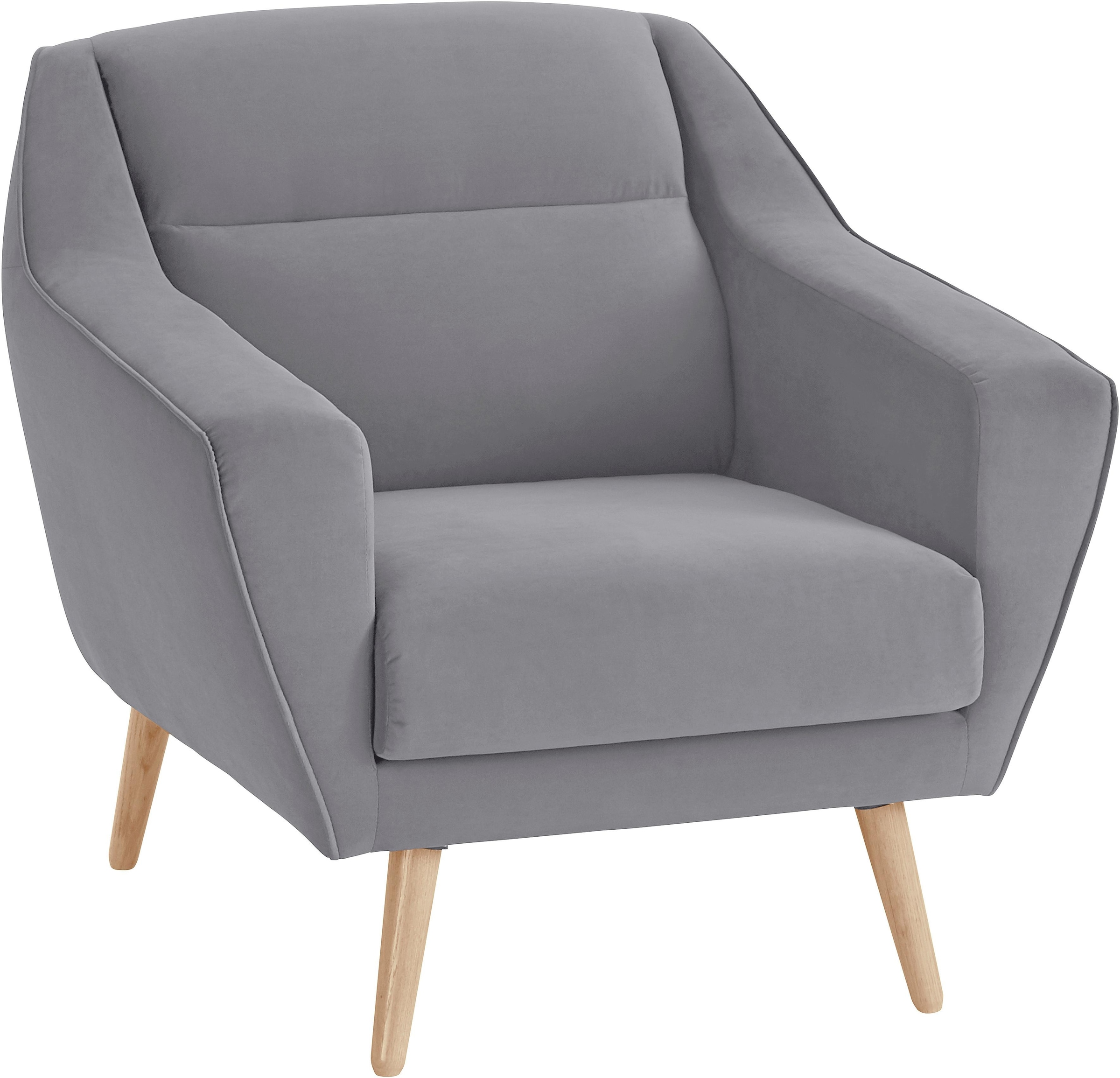 andas Sessel »Bille«, mit Naht im Rückenkissen und Eiche-Beinen, Design by Morten Georgsen