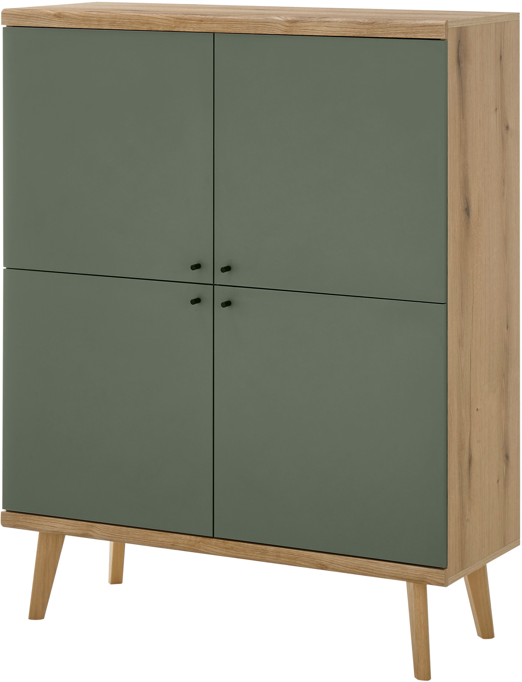 INOSIGN Highboard »MAVAS«, in moderner Trendfarbe, Griffe aus Metall (Schwarz), Höhe 134 cm