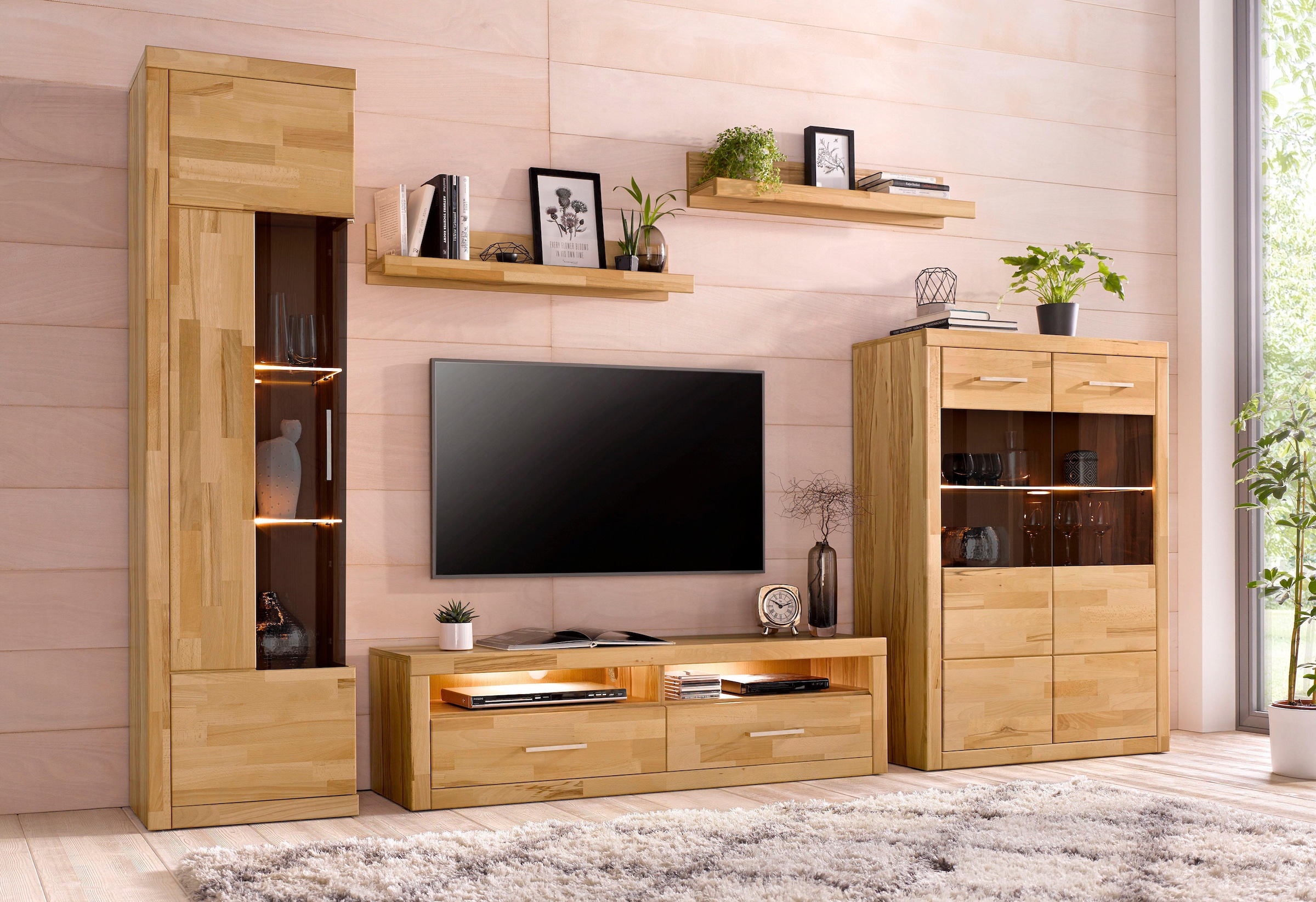 Woltra Wohnwand »Ribe«, (Set, 5 St.), teilmassives Holz kaufen