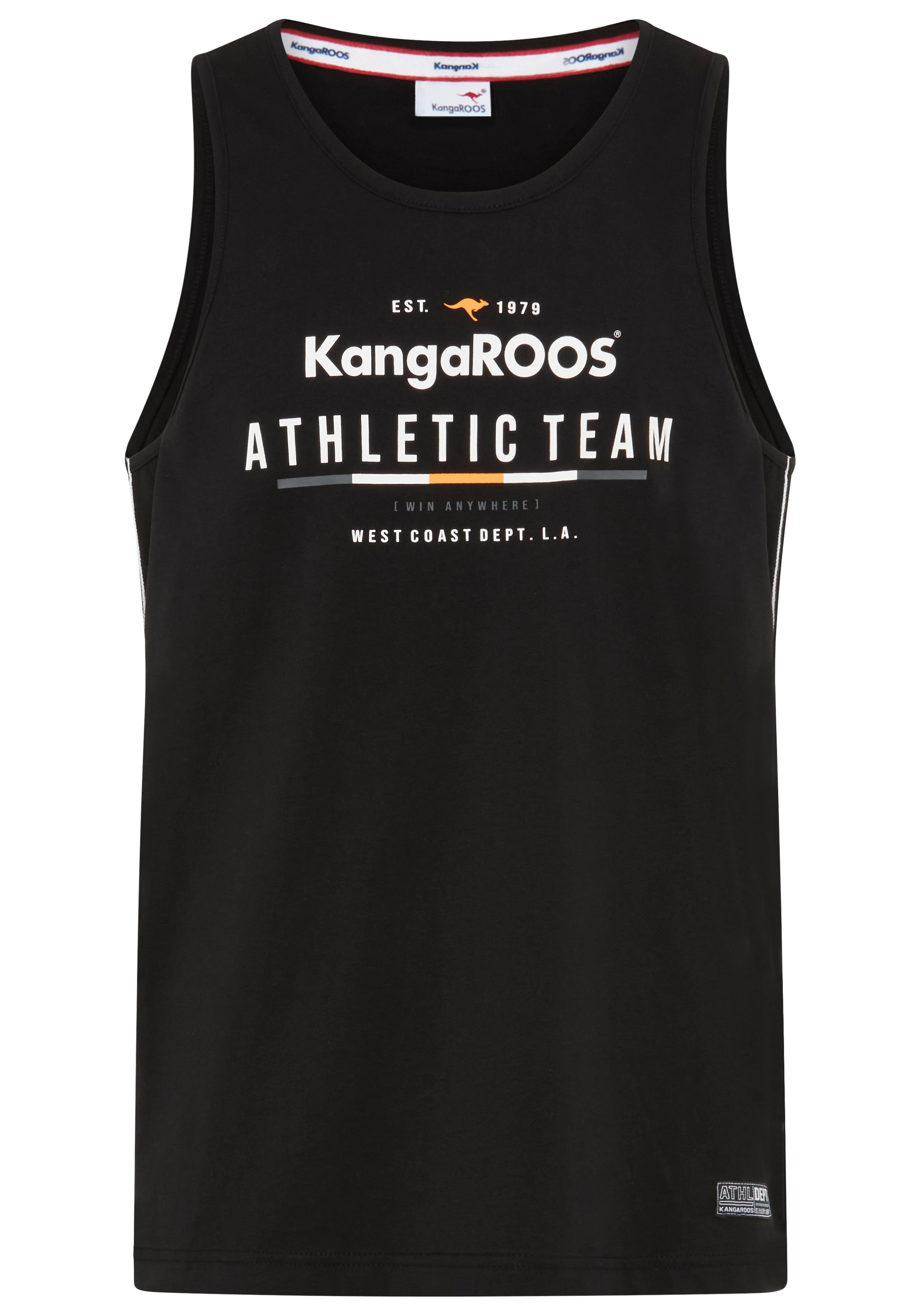 KangaROOS Tanktop schmal geschnitten, ärmellos, aus Baumwolle, Single Jersey