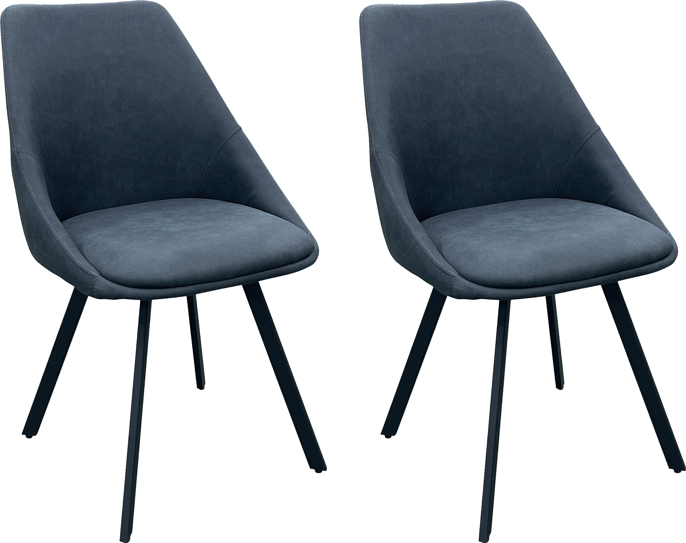 byLIVING Esszimmerstuhl »Jasper (2er-Set)«, (Set), Sitzschale 360°drehbar, Metall schwarz, Küchenstuhl, diverse Bezüge