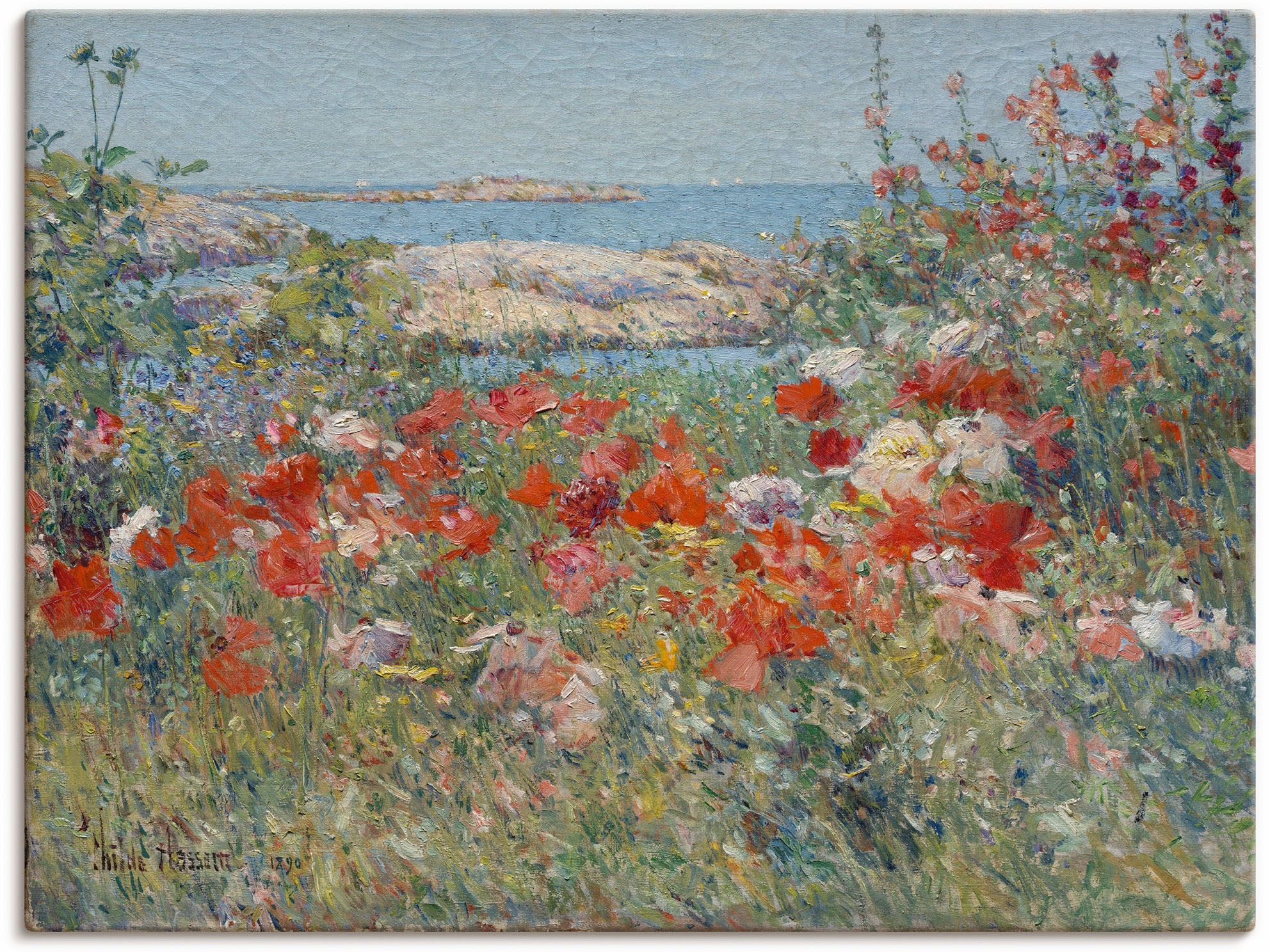 Image of Artland Wandbild »Celia Thaxters Garten 1890.«, Blumenwiese, (1 St.), in vielen Grössen & Produktarten - Alubild / Outdoorbild für den Aussenbereich, Leinwandbild, Poster, Wandaufkleber / Wandtattoo auch für Badezimmer geeignet bei Ackermann Versand Schwe