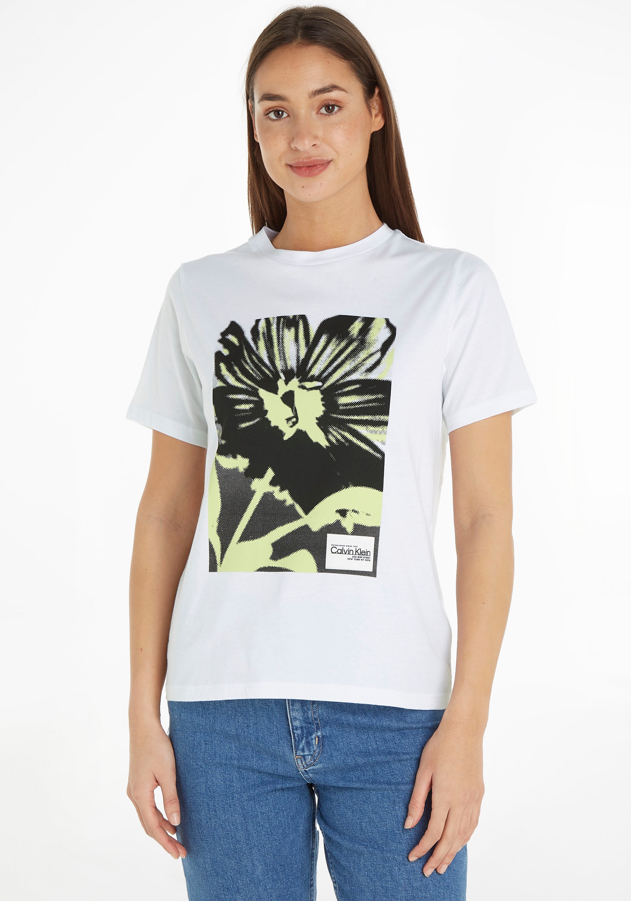 Calvin Klein T-Shirt, mit Floral-Printmuster Acheter confortablement