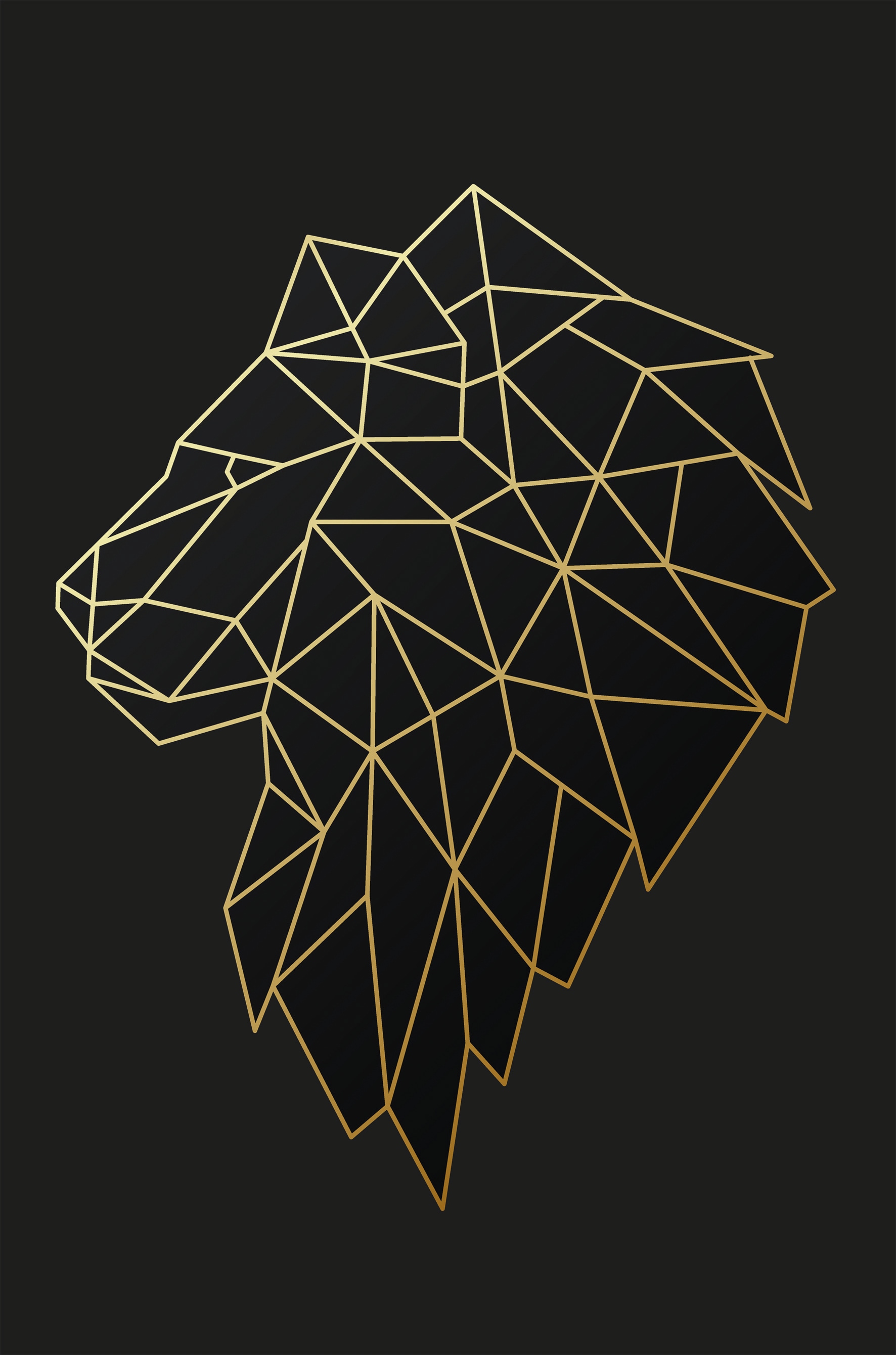 Image of Bönninghoff Leinwandbild "Wandbild LÖWE POLYGON 60x90 cm – Leinwandbild Keilrahmen Deko modern" Löwe 1 Stk. tlg. auf Keilrahmen gespannt