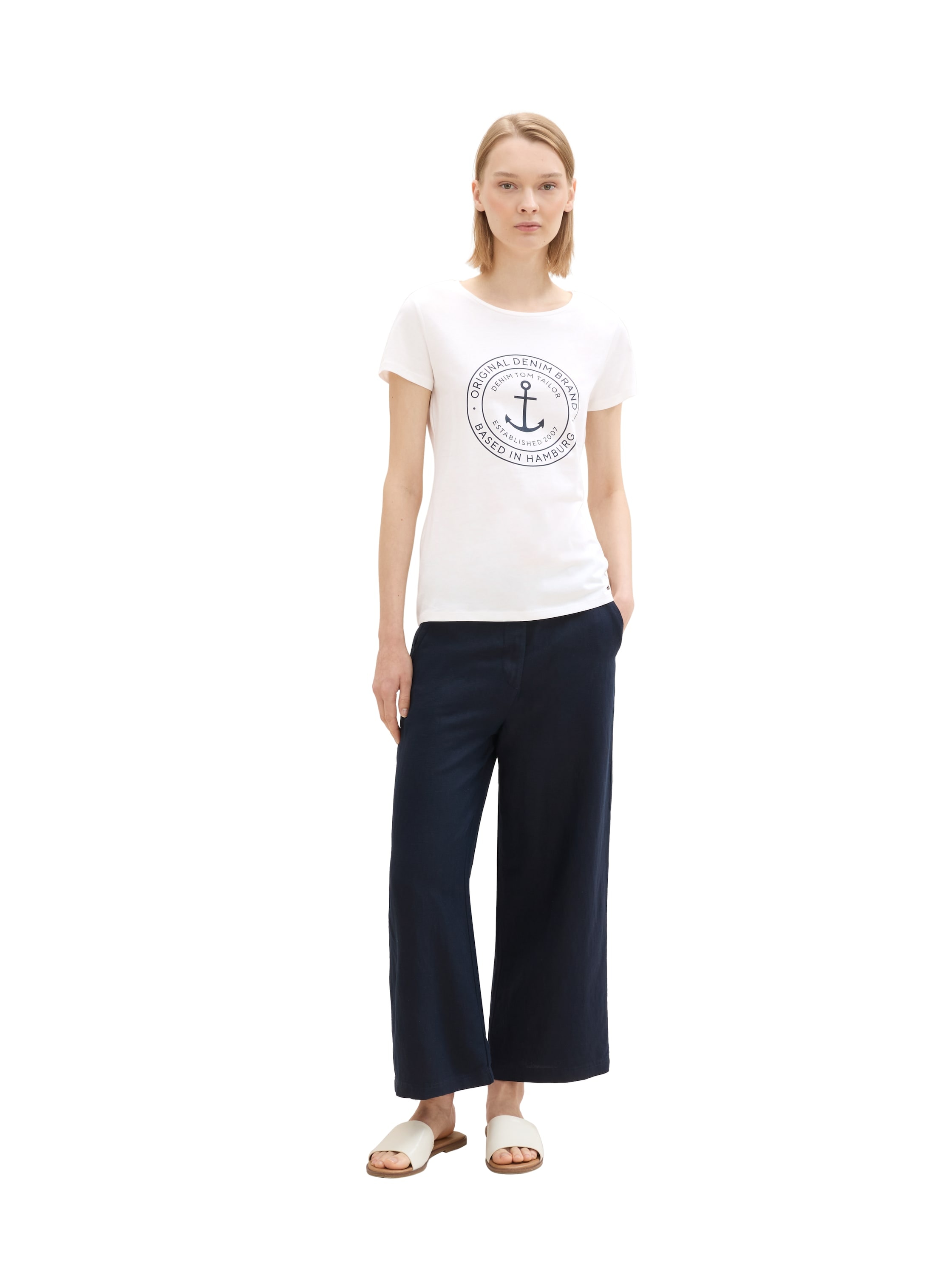 TOM TAILOR Denim T-shirt Packung, 2 cuis tlg. Doppelpack mit Logo-Print