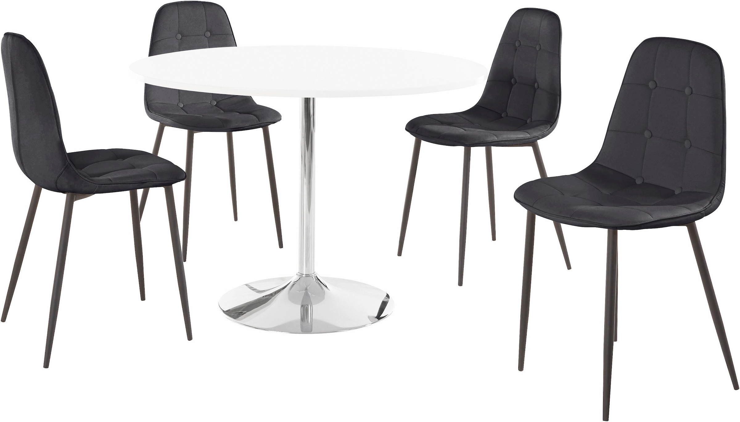 INOSIGN Essgruppe, (Set, 5 tlg.), mit rundem Tisch in weiss Hochglanz