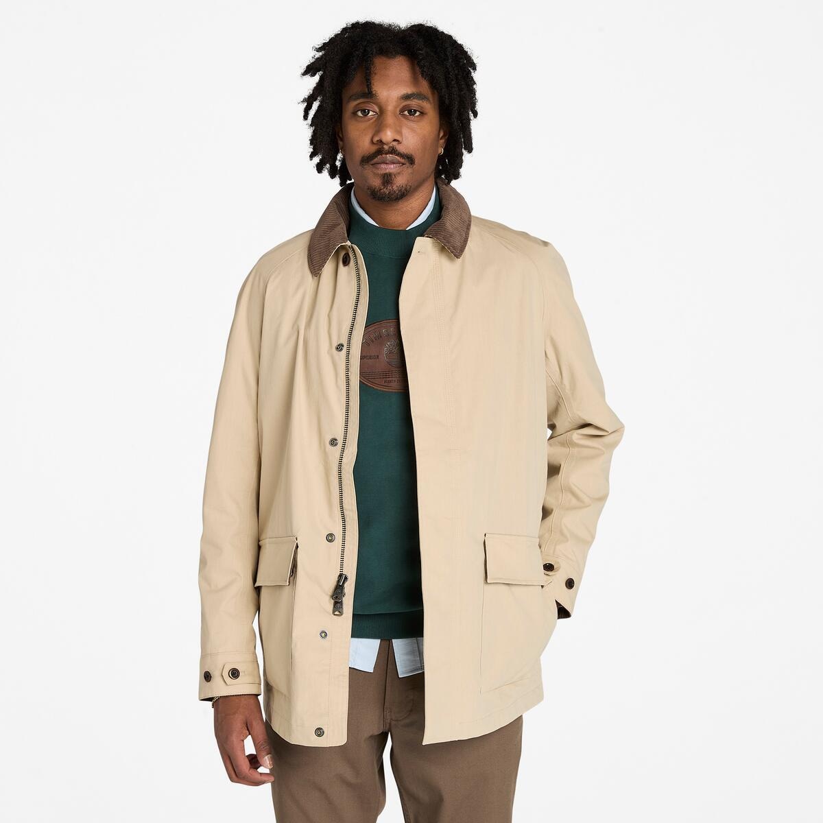 Image of Timberland Funktionsmantel "Waterproof Cotton Barn Coat" aus Baumwolle und Polyacryl, sportlicher Stil