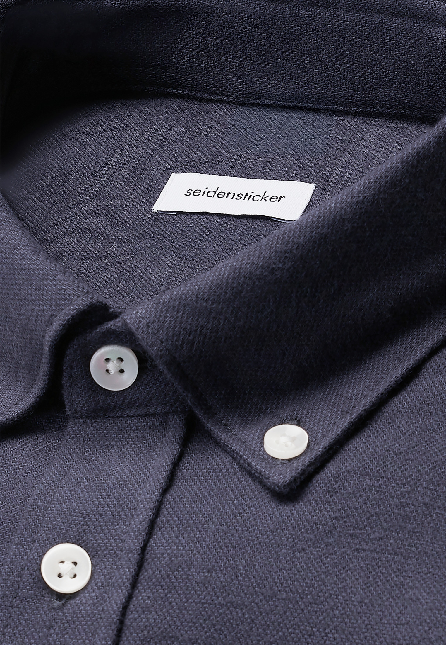 seidensticker Flanellhemd Slim 1/1 Button-Down-Kragen Uni