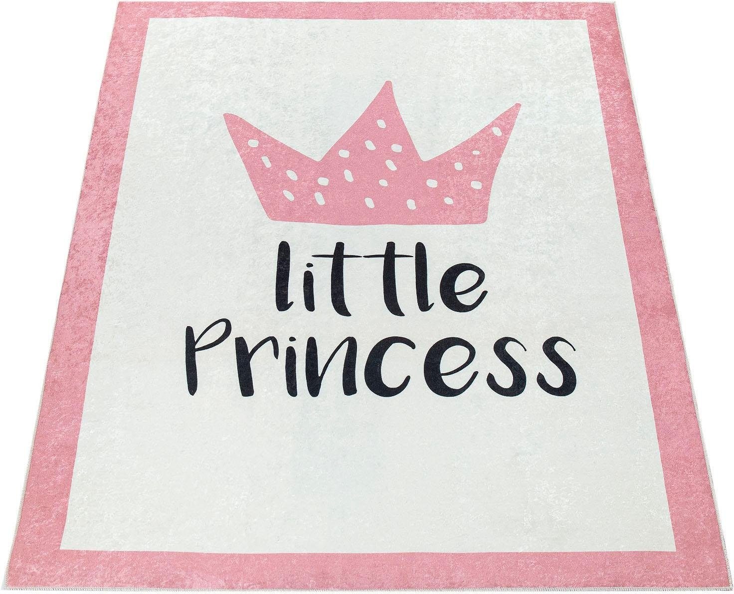 Image of Paco Home Kinderteppich »Aleyna 111«, rechteckig, 6 mm Höhe, Kurzflor, Kinder Design, niedliches Motiv mit Schriftzug, Kinderzimmer bei Ackermann Versand Schweiz