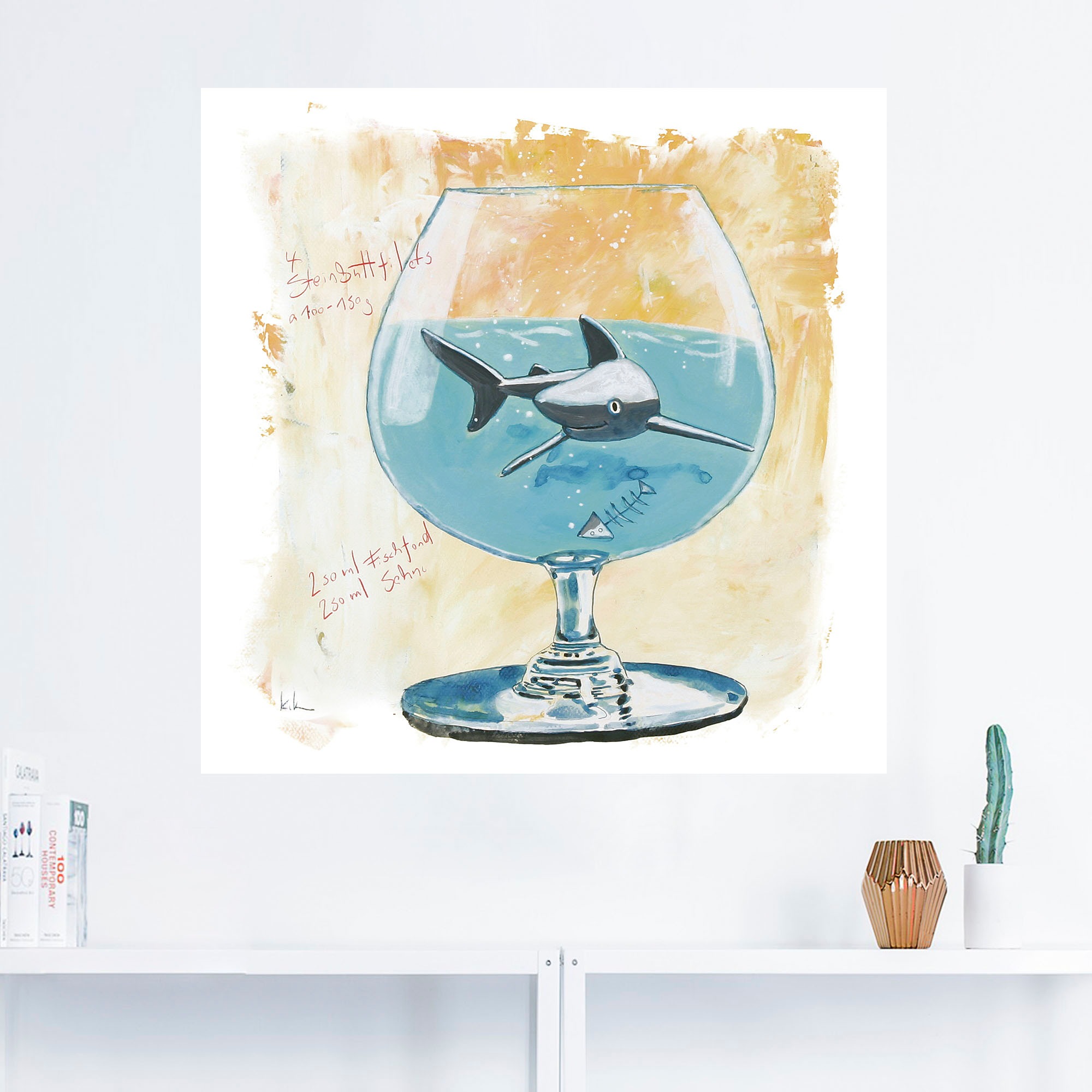 Artland Wandbild »Hai«, Humor, (1 St.), als Leinwandbild, Poster, Wandaufkleber in verschied. Grössen