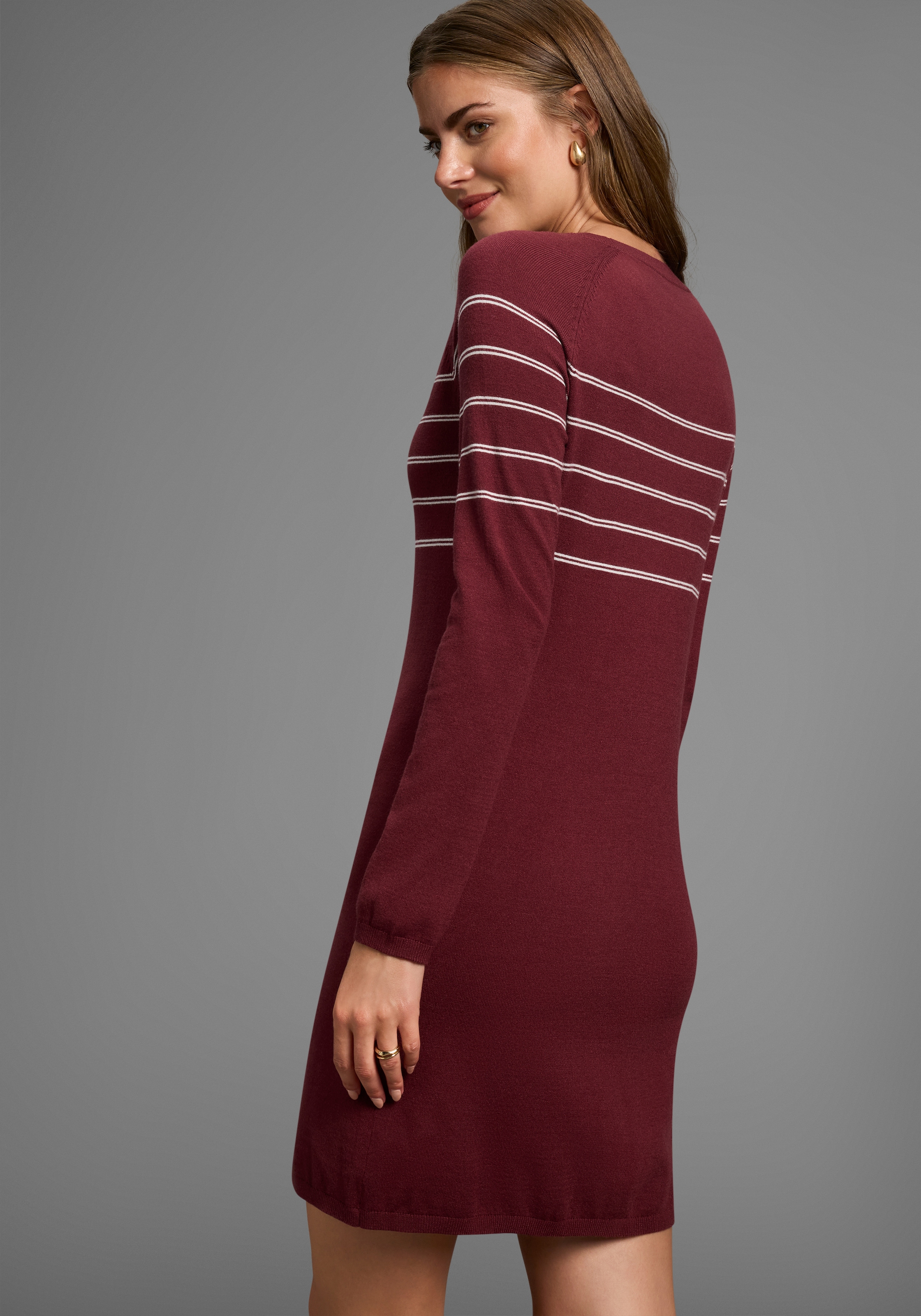 Laura Scott Strickkleid, in figurnaher Form mit Zierstreifen