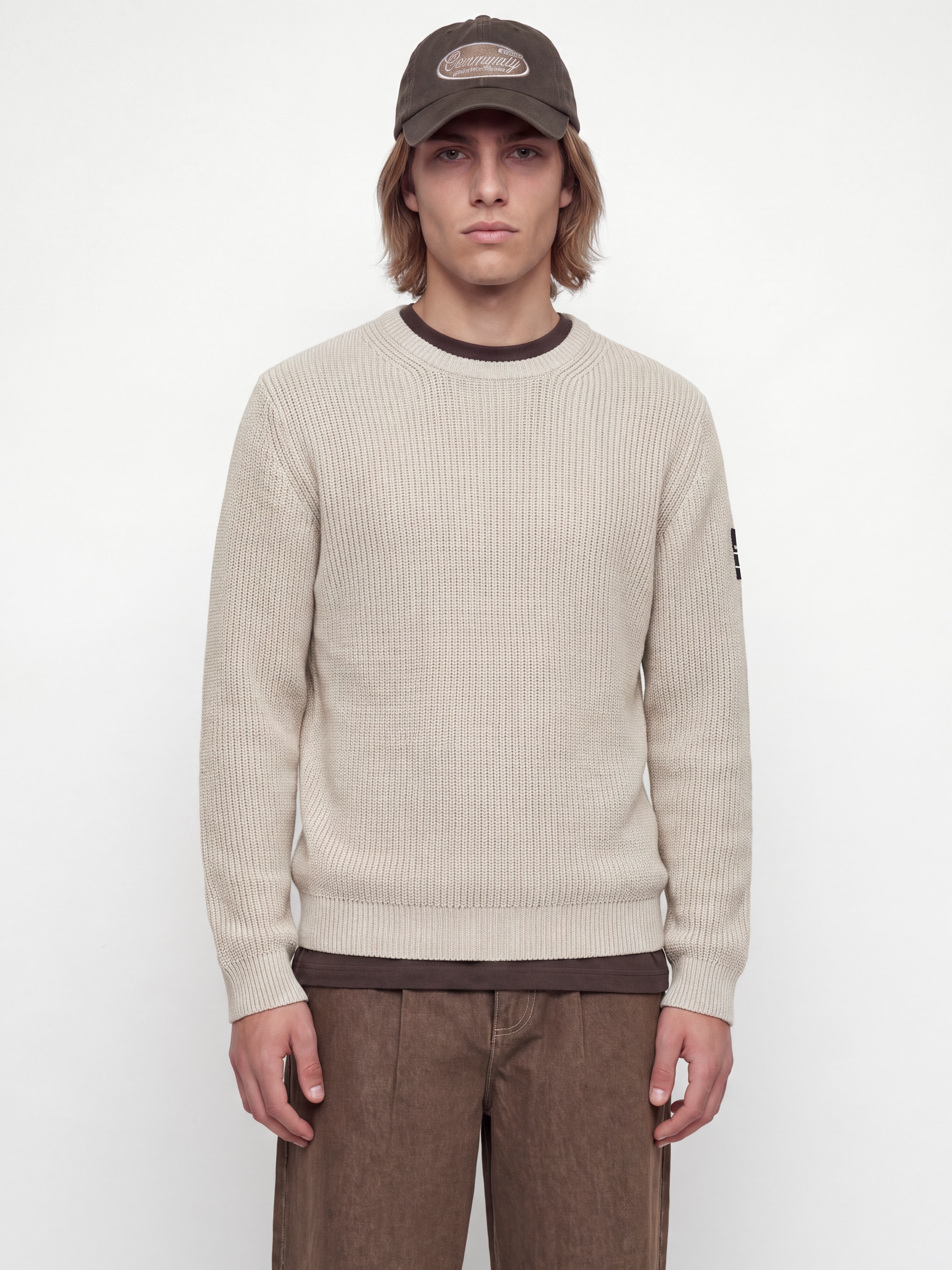 Image of Jack & Jones Rundhalspullover "JJCLEVELAND KNIT CREW NECK" Materialmix, normal geschnitten
