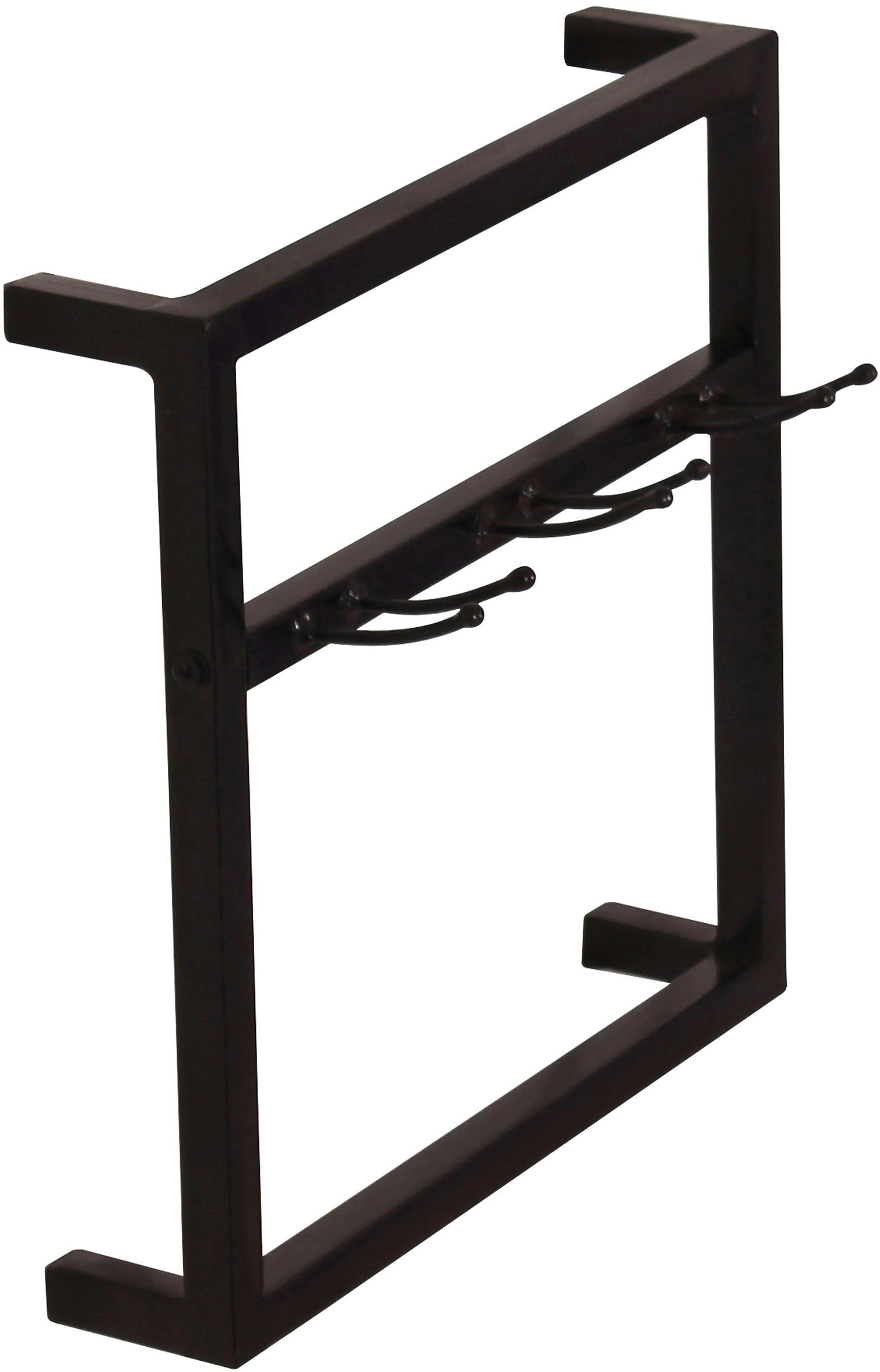SIT Étagère murale »Bled 2-teilig aus Metall für 2 Flaschen & 6 Gläser – Antikschwarz« Casier à vin et porte-verres pour décoration murale flexible