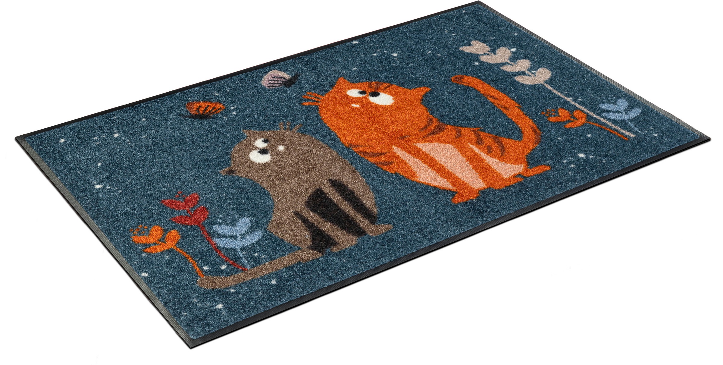Image of wash+dry by Kleen-Tex Fussmatte »Fritz & Friedegunde«, rechteckig, 7 mm Höhe, Schmutzfangmatte, Motiv Katzen, In- und Outdoor geeignet, waschbar bei Ackermann Versand Schweiz