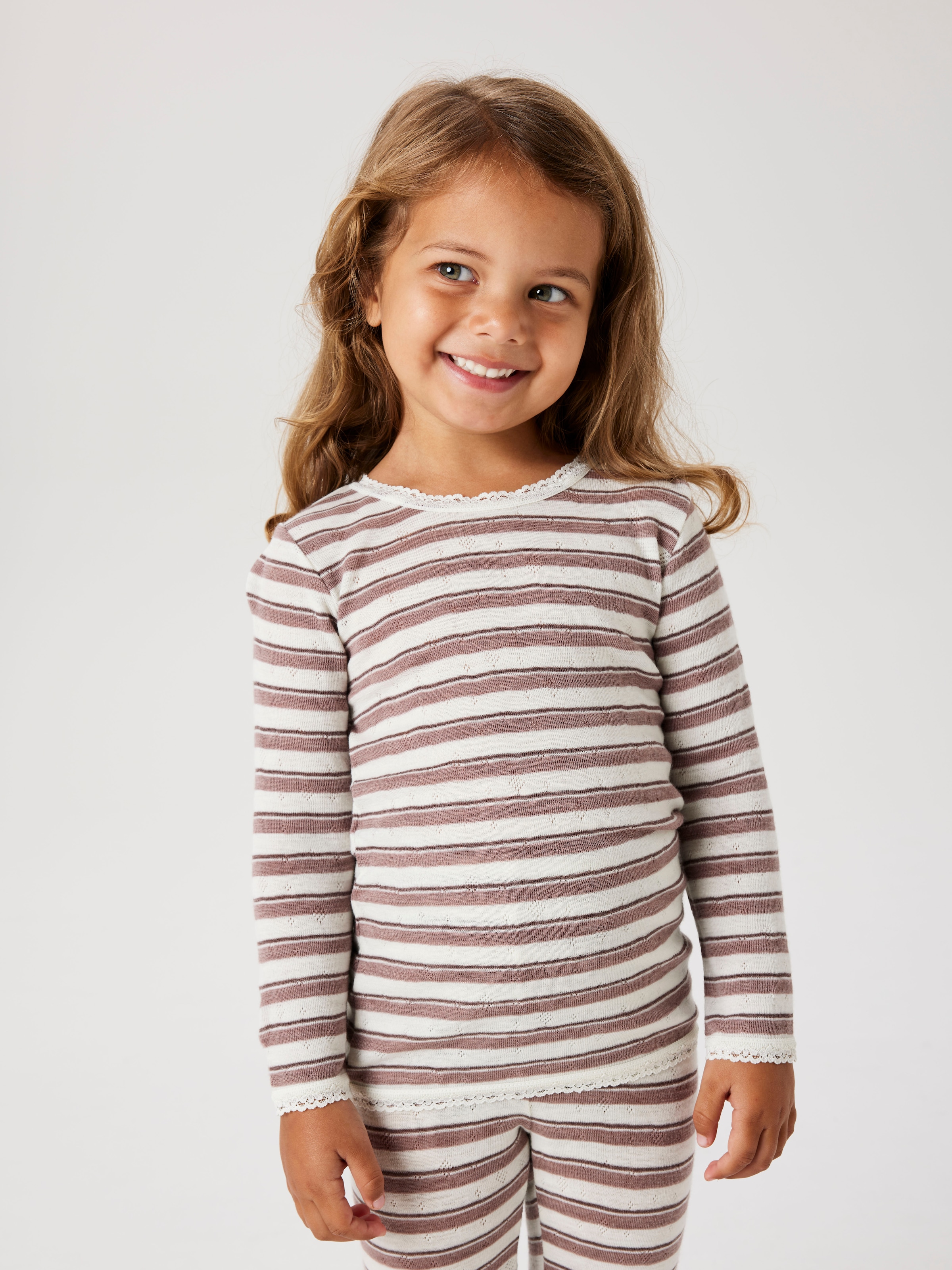 Image of Name It Langarmshirt "NMFWANG WOOL NEEDLE LS TOP NOOS" Wolle, regular fit