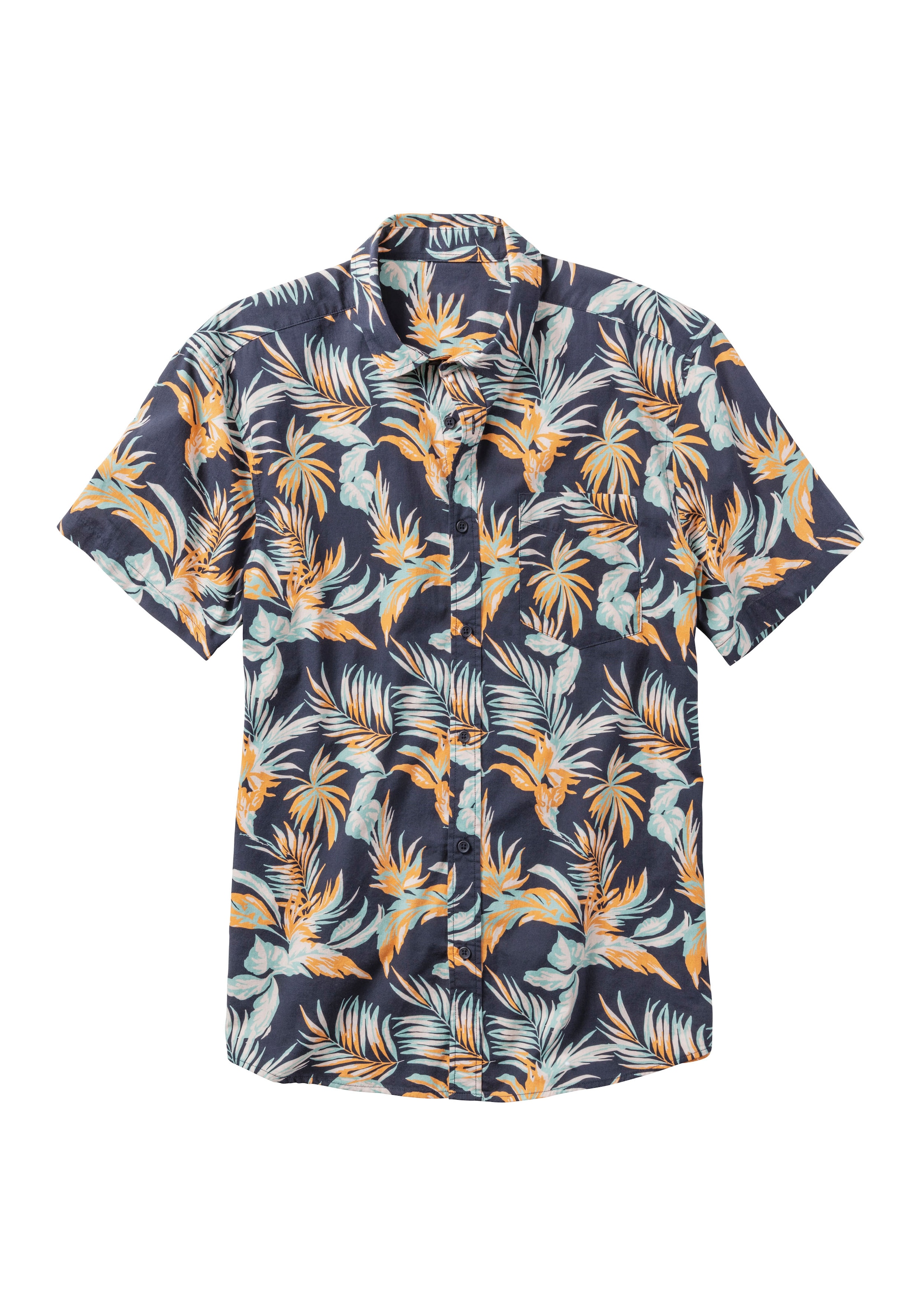 John Devin Hawaiihemd »Regular fit«, Kurzarm, Freizeithemd mit Palmendruck aus reiner Baumwolle