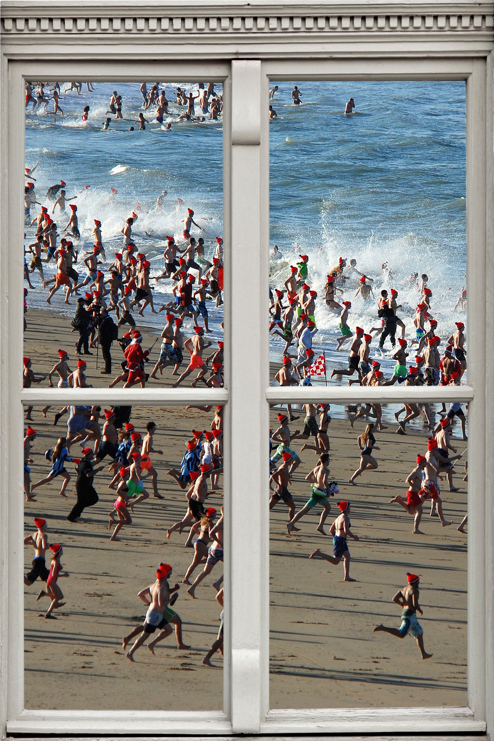 Image of queence Wandsticker "Menschen am Strand" Wandsticker, Wandbild, selbstklebend, 3D, Fenster