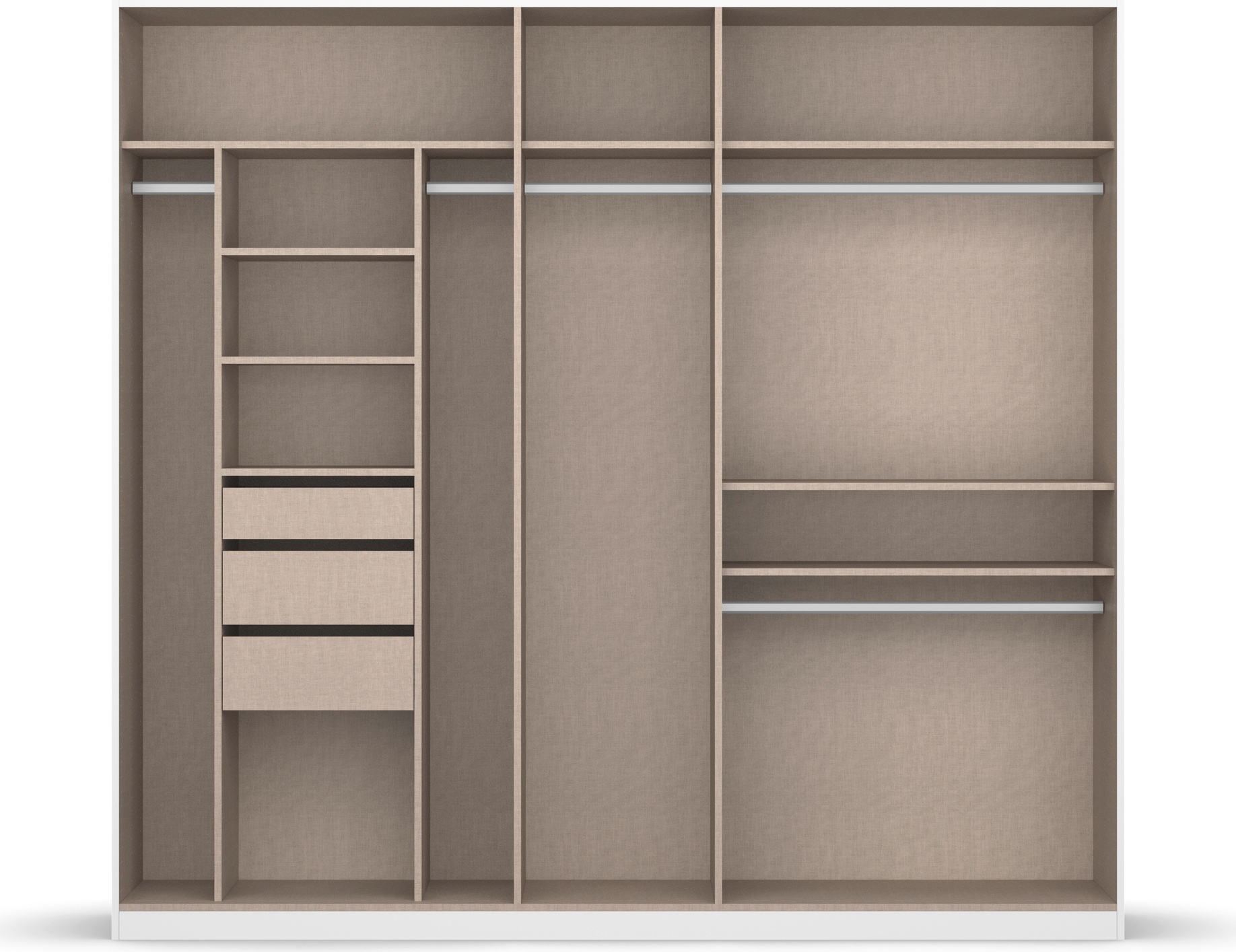 GOODproduct Kleiderschrank »Mehrzweckschrank Aktenschrank Möbel Mietswohnung Schlafzimmer OTELI« erhältlich in Breiten 230/275 cm inkl. Innenschubladen und extra Böden,  inkl. Passepartout optional mit Beleuchtung MADE IN GERMANY