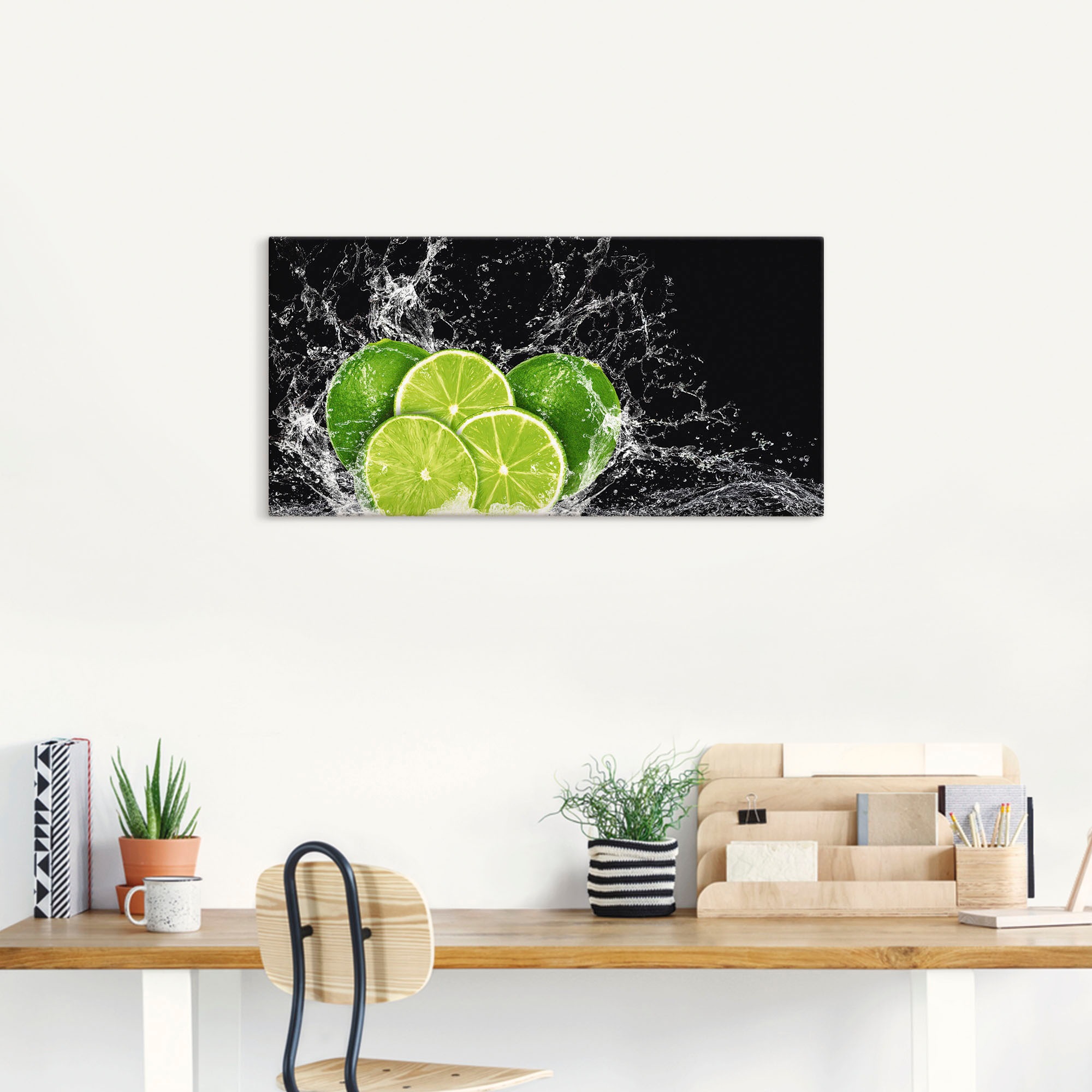 Artland Wandbild »Limone mit Spritzwasser«, Obst Bilder, (1 St.), als Leinwandbild, Poster, Wandaufkleber in verschied. Grössen