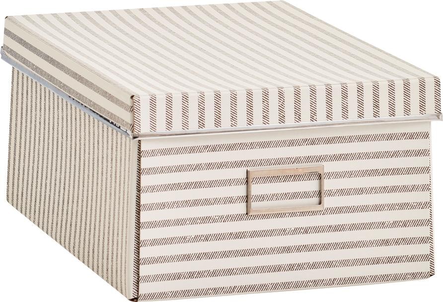 Aufbewahrungsbox »Stripes«, Pappe, beige