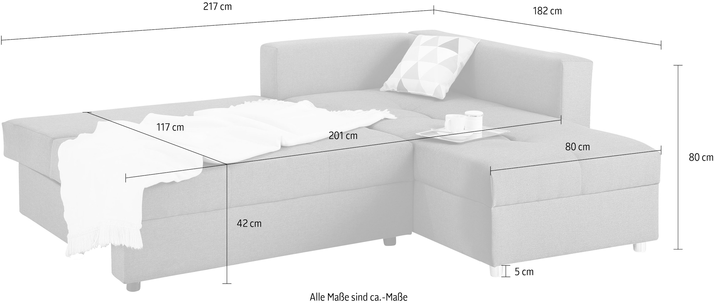 Ecksofa Federkern mit versandkostenfrei Home »Italia«, auf Bettfunktion, affaire mit