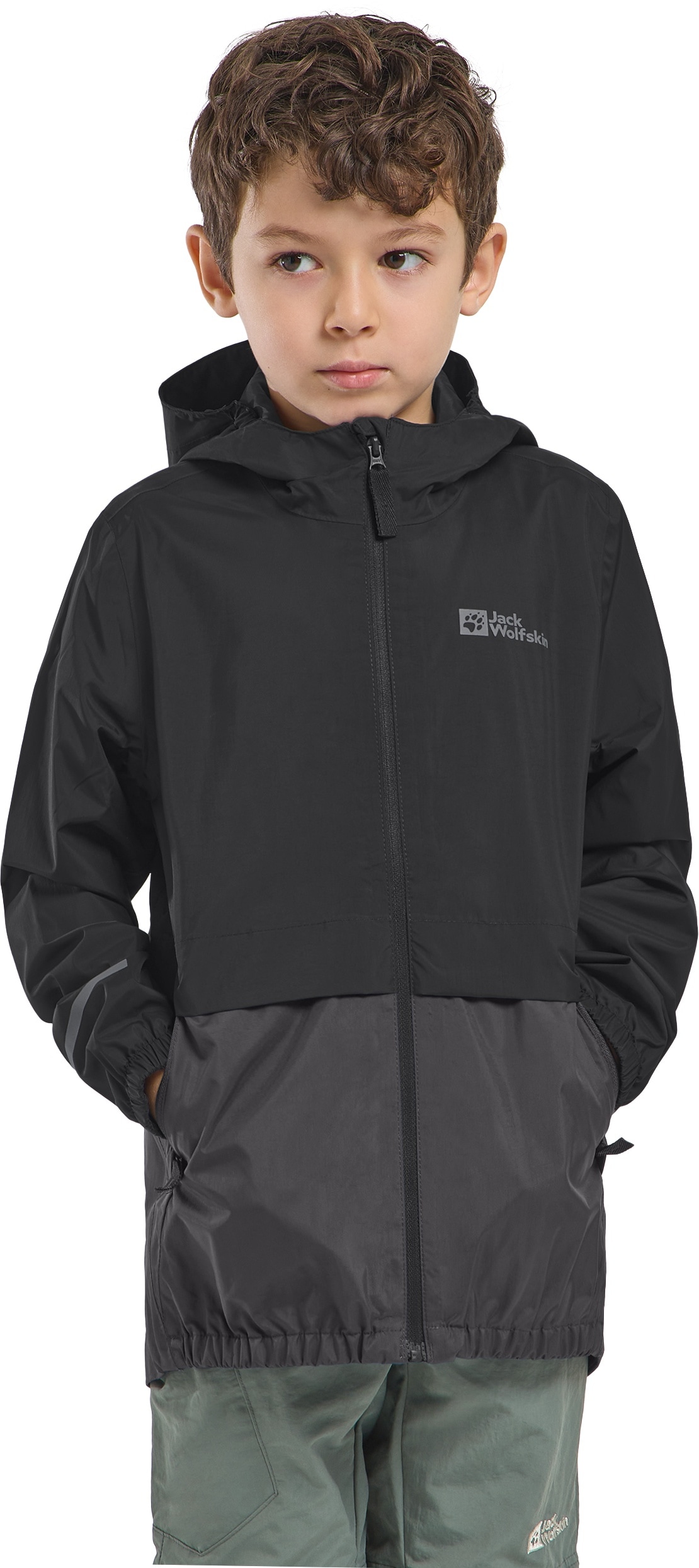 Image of Jack Wolfskin Regenjacke "RAINY DAYS 2L JKT K" mit Kapuze für Kinder, wasserdicht, winddicht, atmungsaktiv