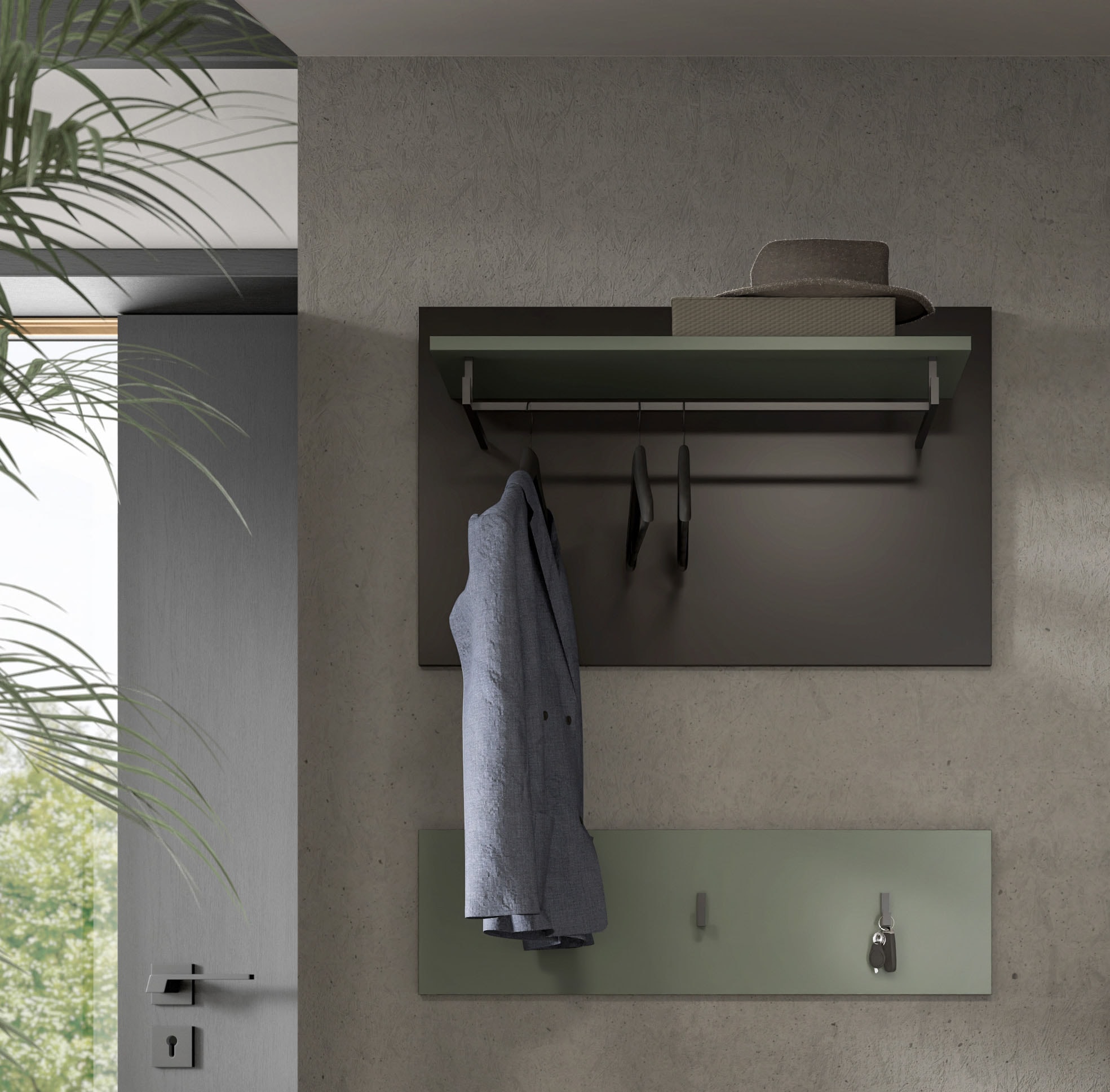 Home affaire Garderobenpaneel »REHAT, TOPSELLER!, 2-teilig, bestehend aus: Paneel & Hakenleiste« in verschiedenen Farben erhältlich, 1 Stk. tlg. Paneel, Hakenleiste, Wandboard, Garderobe, Garderobenleiste