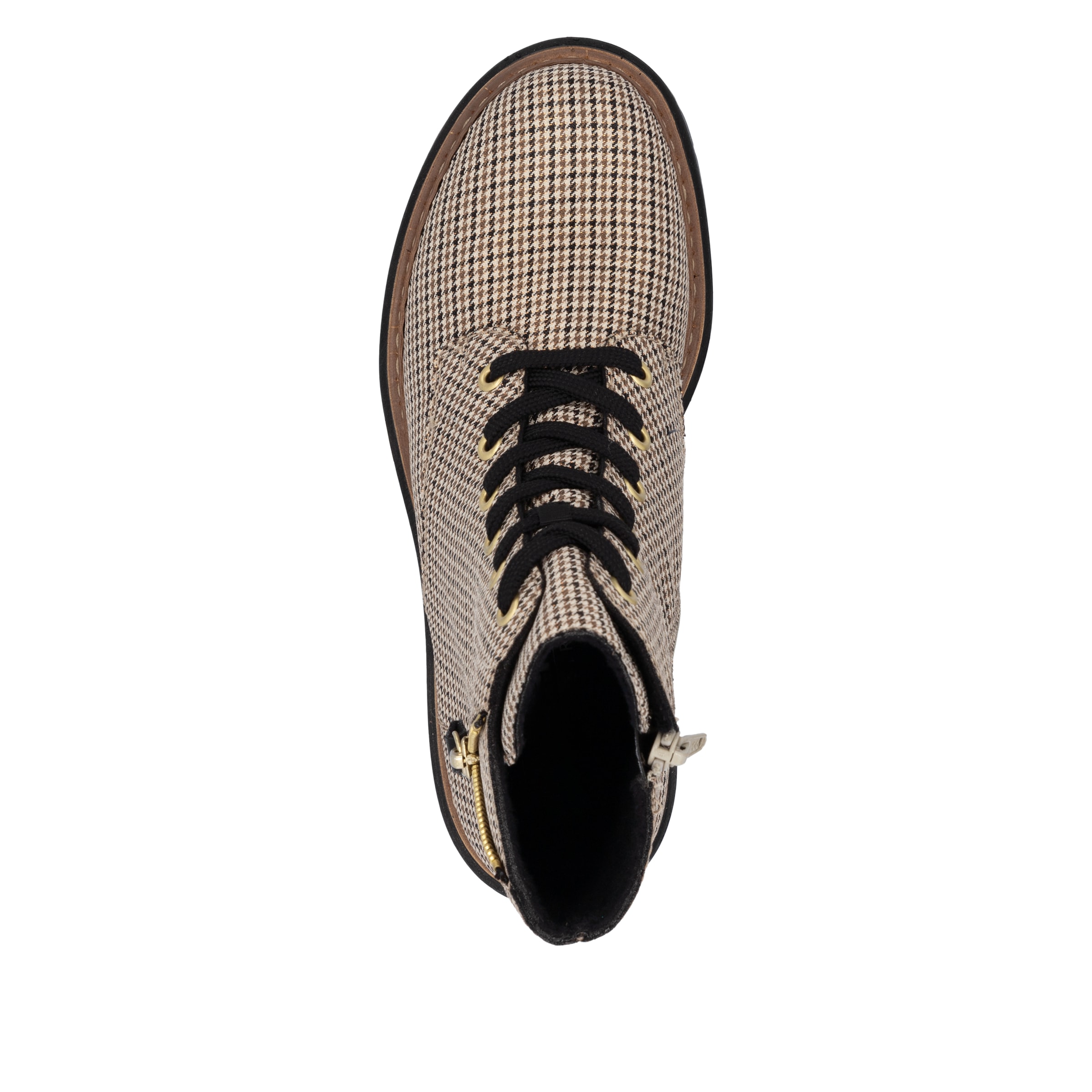 Rieker Bottes à lacets  Schnürboots, Herbstboots, Profilsohle, Blockabsatz, im Pepita-Look