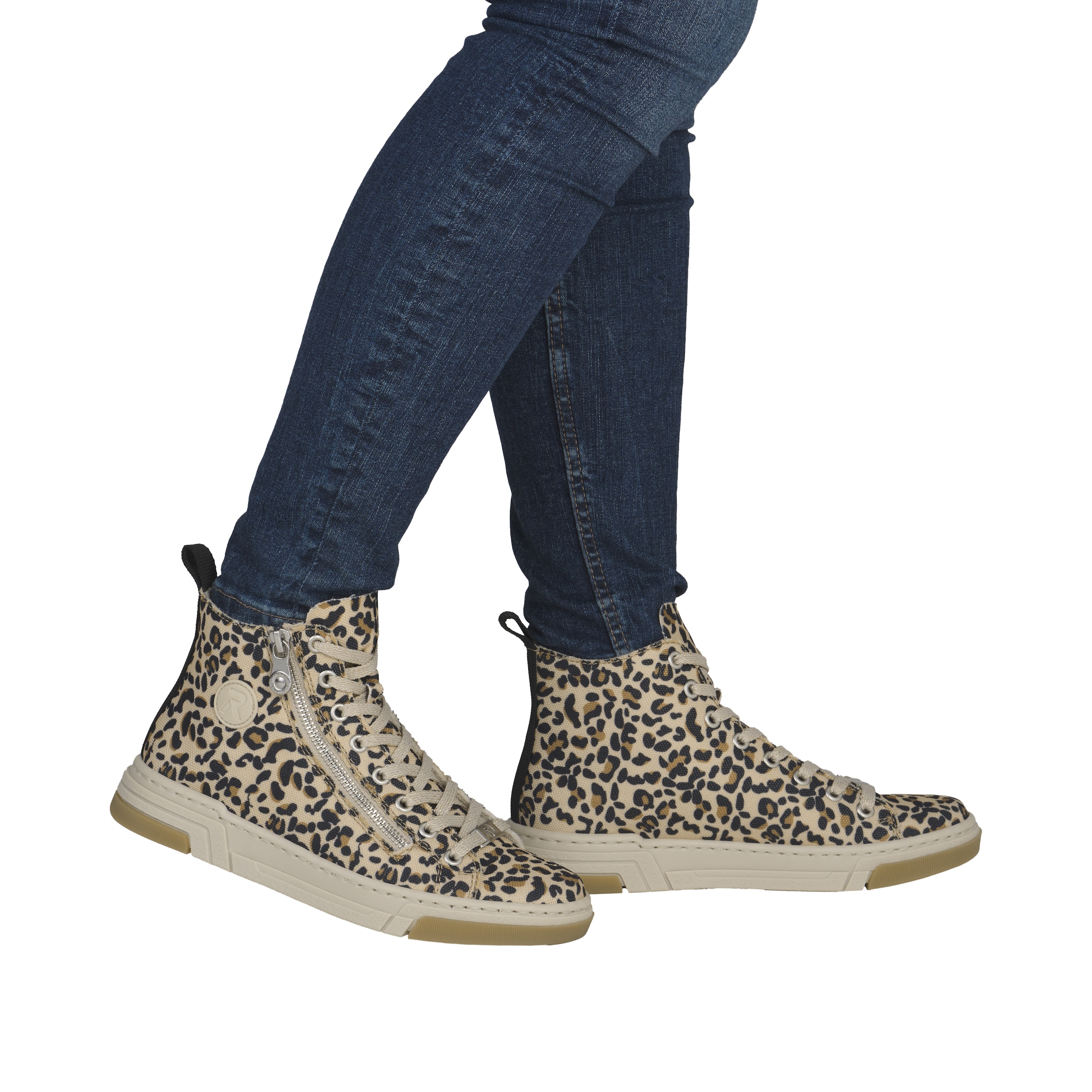 Rieker Schnürboots  High Top Sneaker, trendy Stiefelette mit seitlichem Reissverschluss